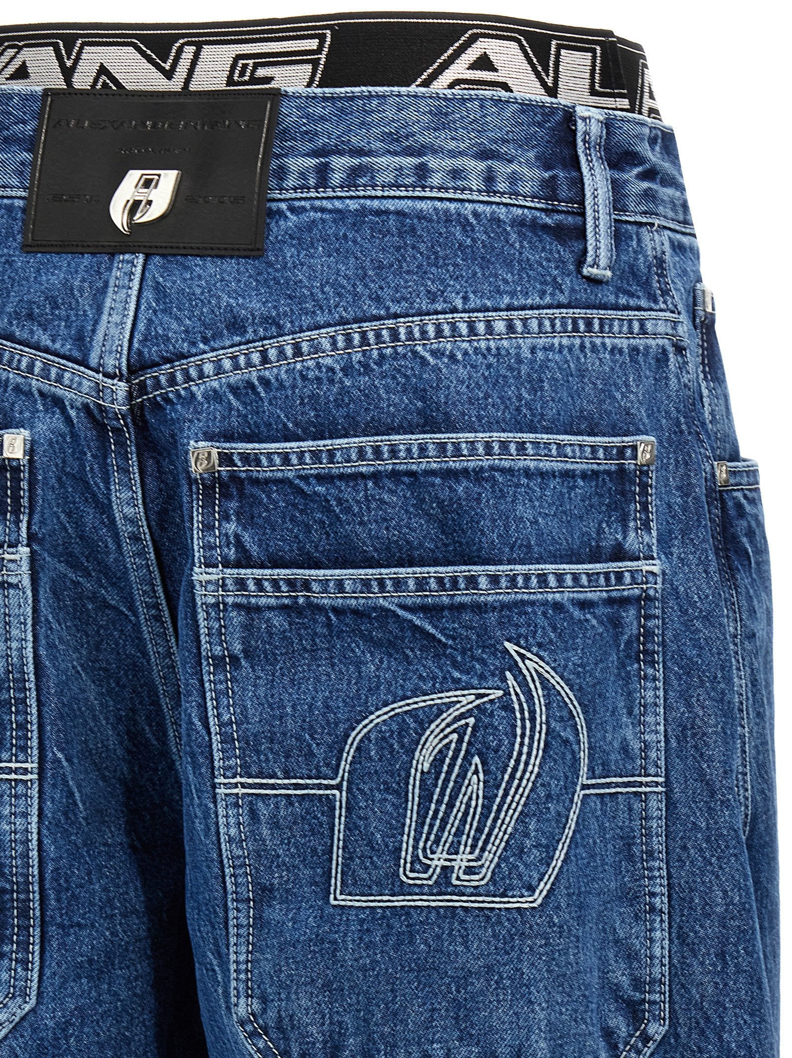 Denim X Alexander Wang 'Logo Elastic Prestyle Rounded' Jeans