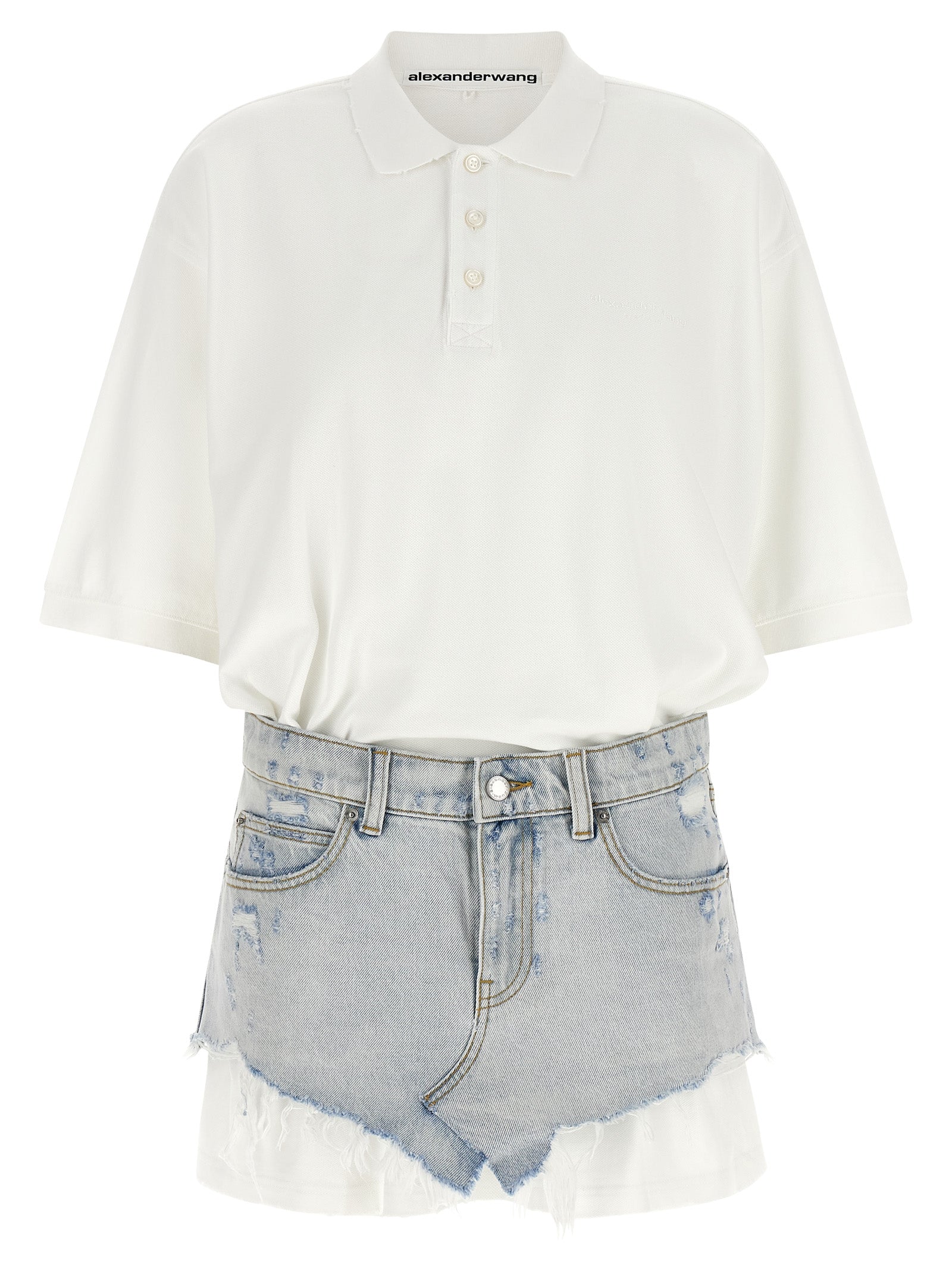 Alexander Wang Denim Skirt Polo Dress