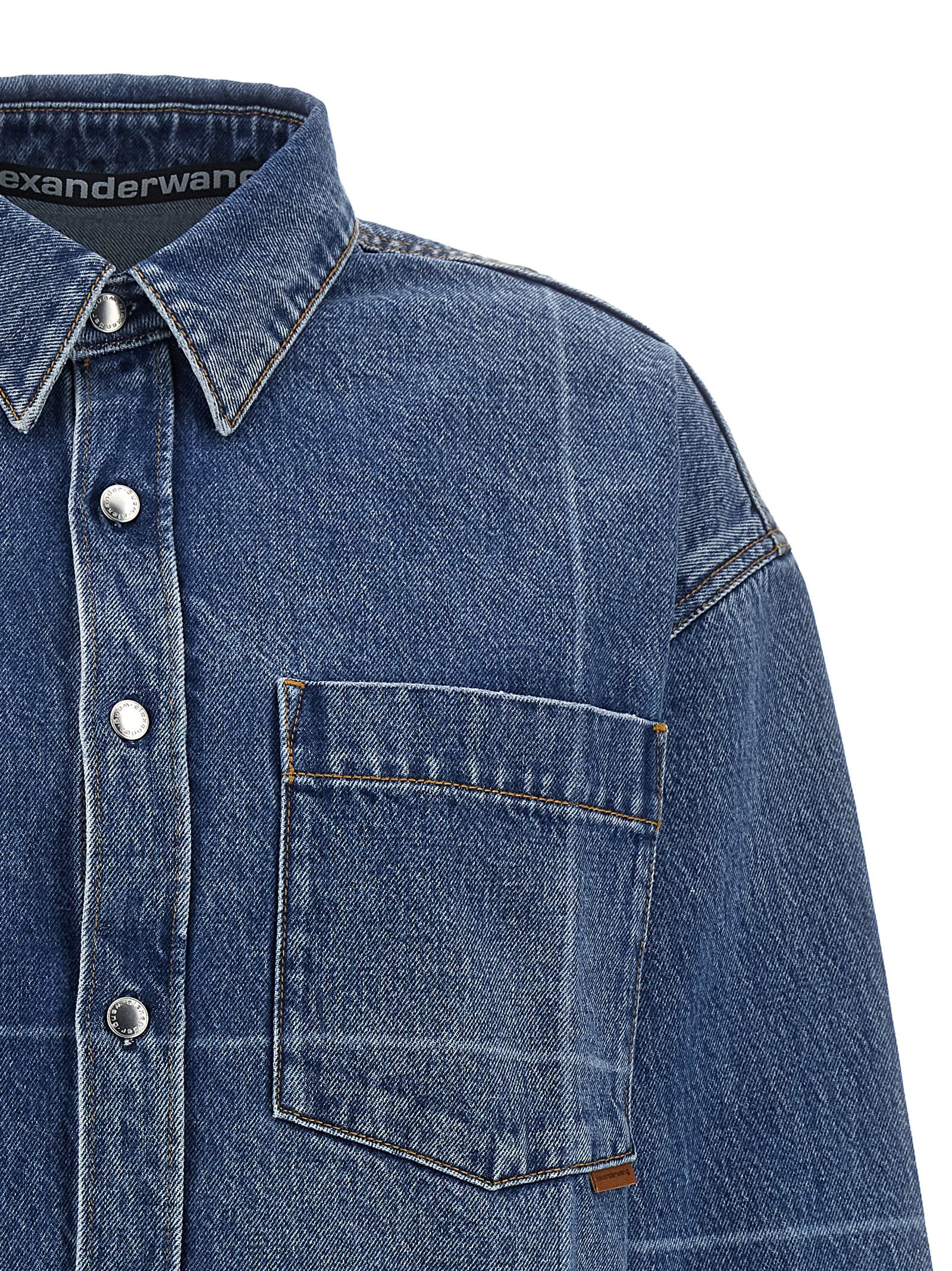Denim X Alexander Wang Cropped Denim Shirt