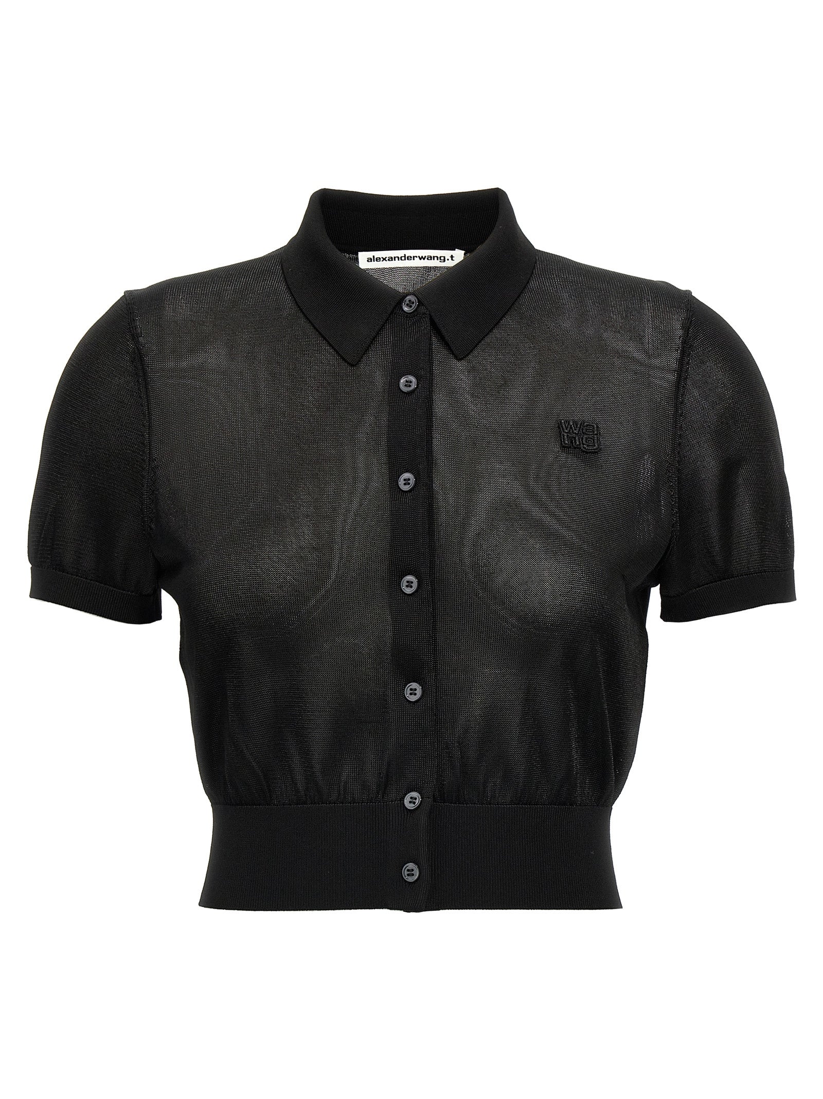 T By Alexander Wang Cropped Polo Shirt