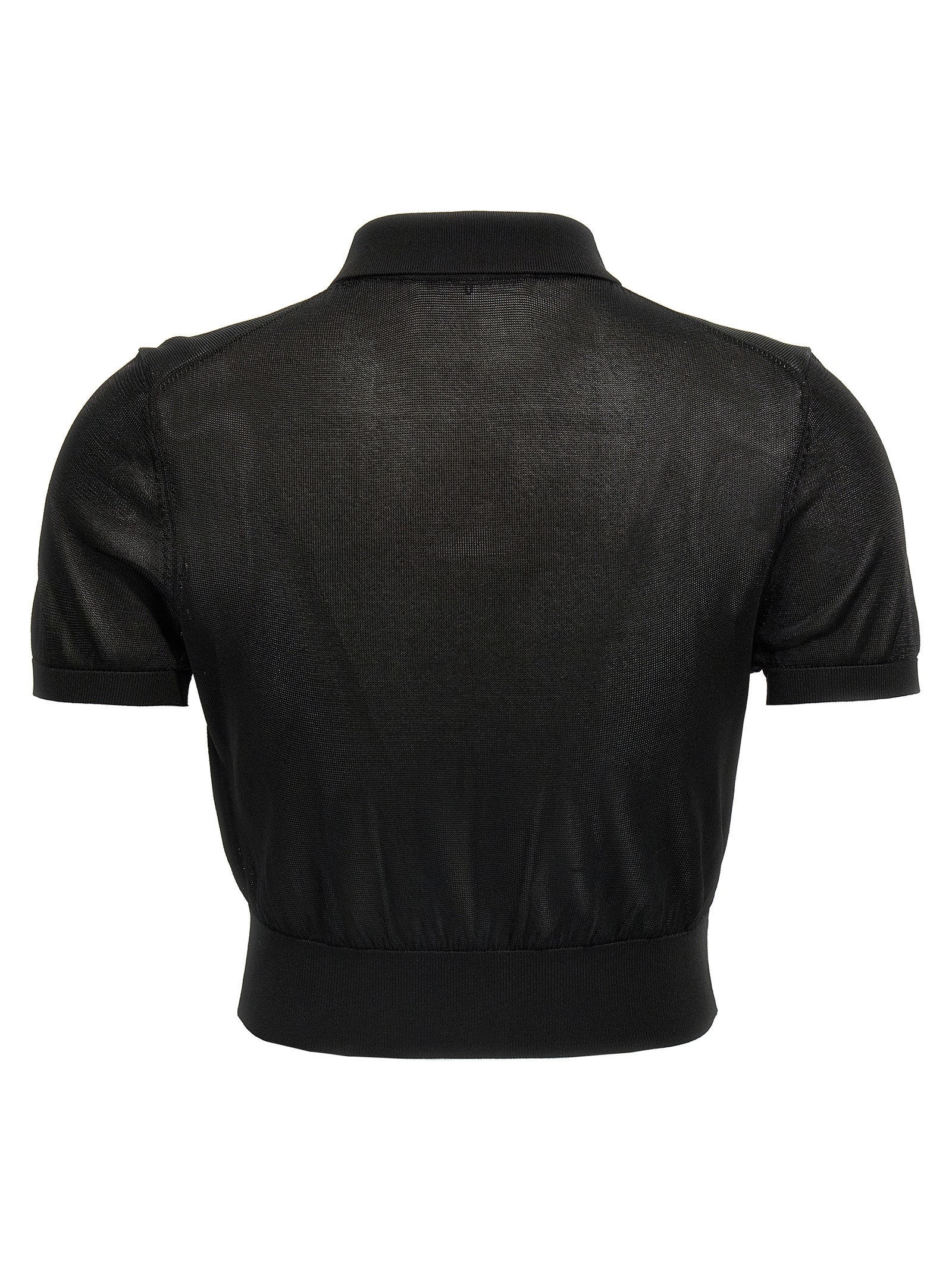 T By Alexander Wang Cropped Polo Shirt