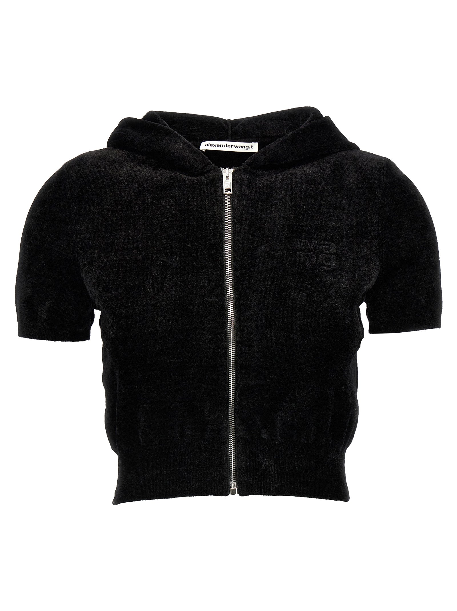 T By Alexander Wang Logo Chenille Cropped Hoodie