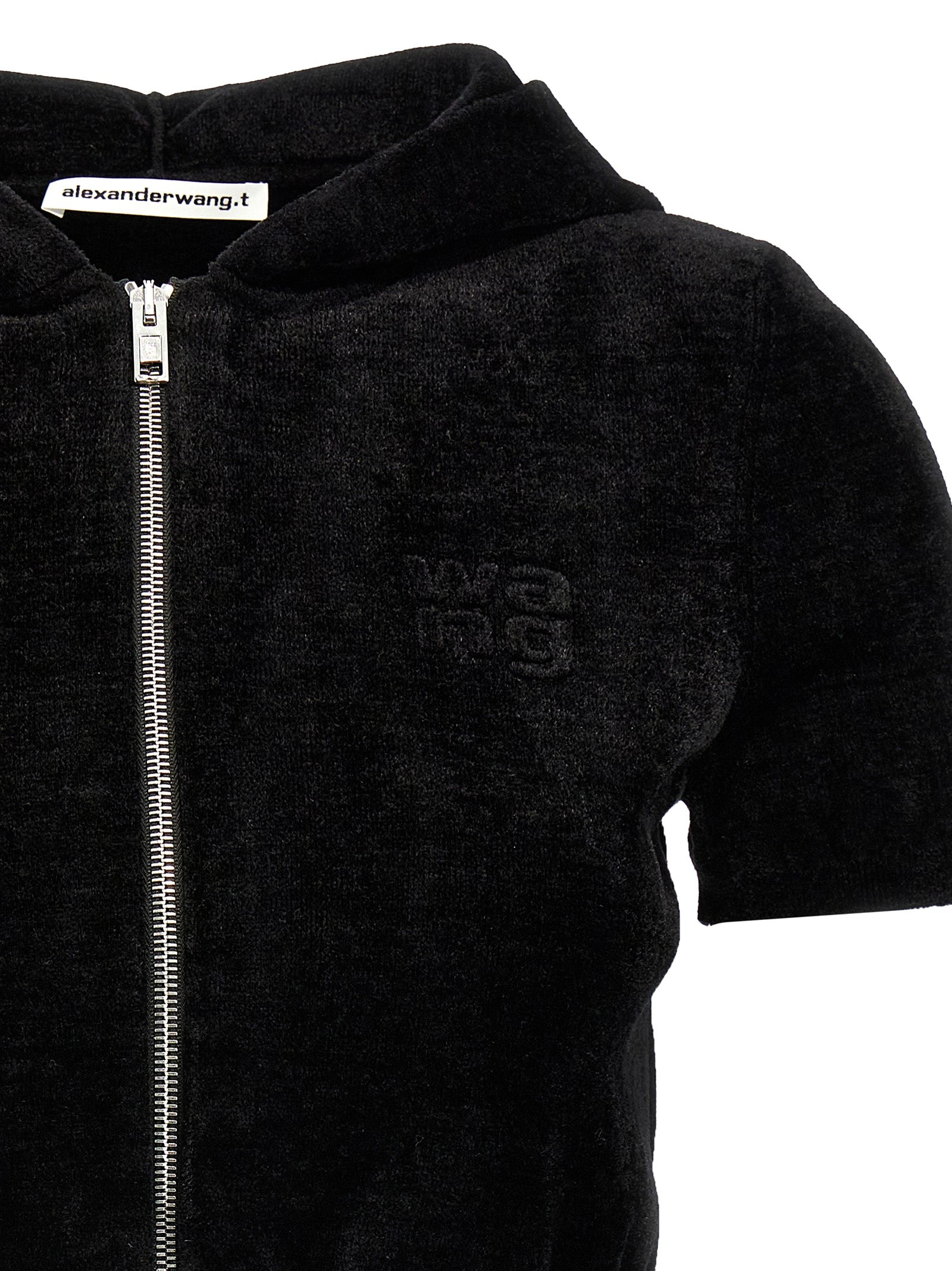 T By Alexander Wang Logo Chenille Cropped Hoodie