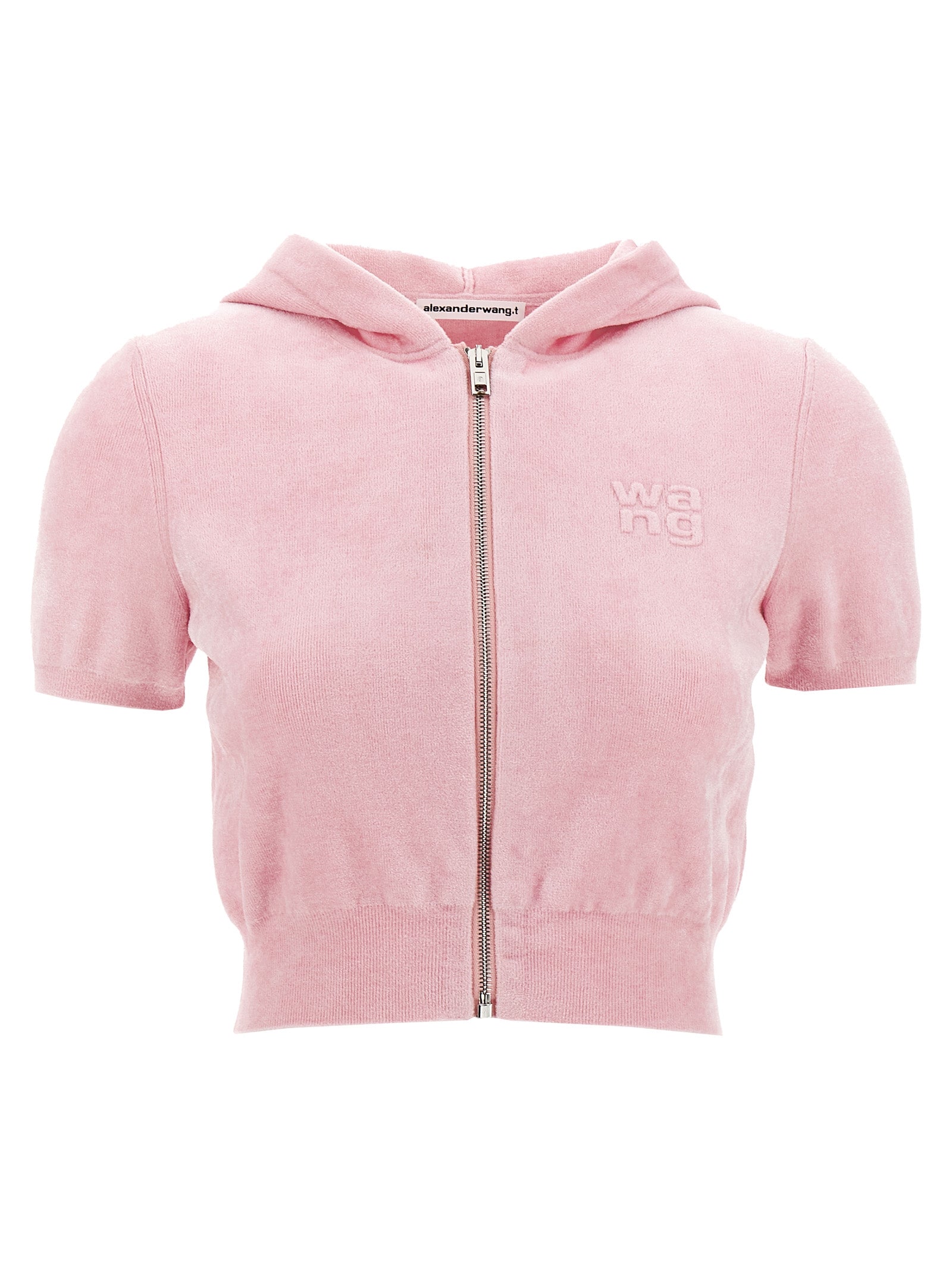 T By Alexander Wang Logo Chenille Cropped Hoodie