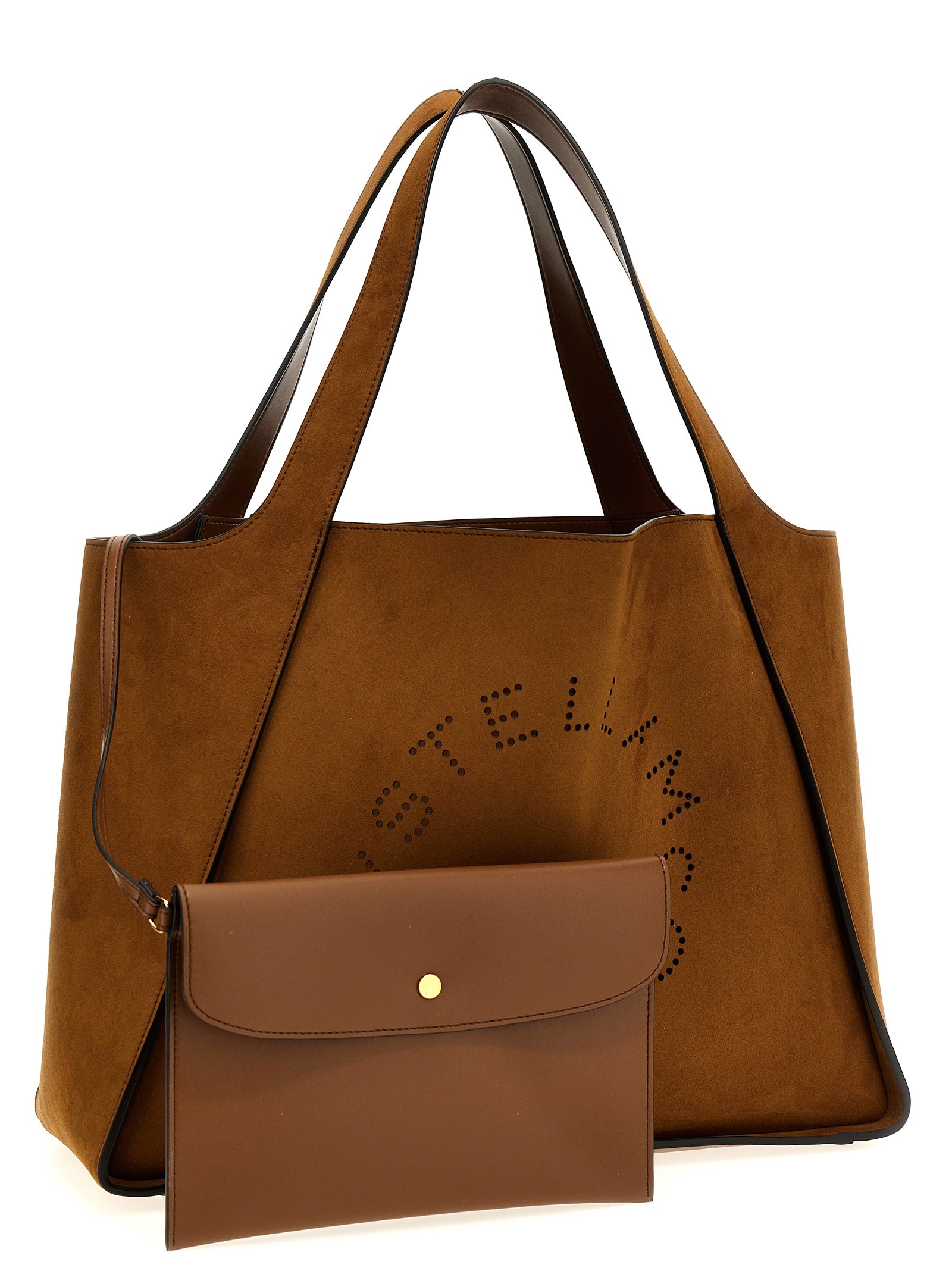 Stella Mccartney Suede Logo Shopping Bag