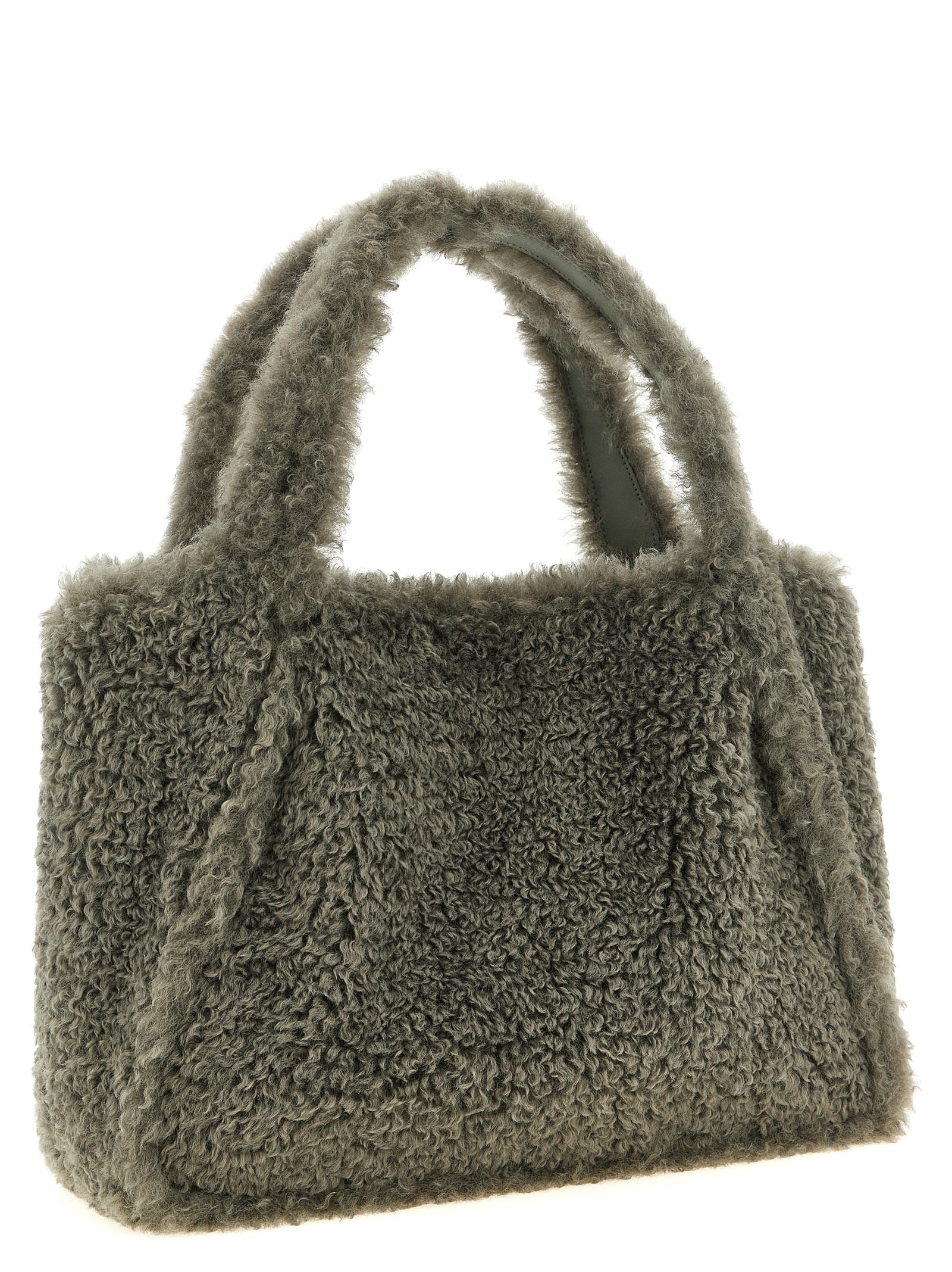 Stella Mccartney Shearling Logo Shopping Bag