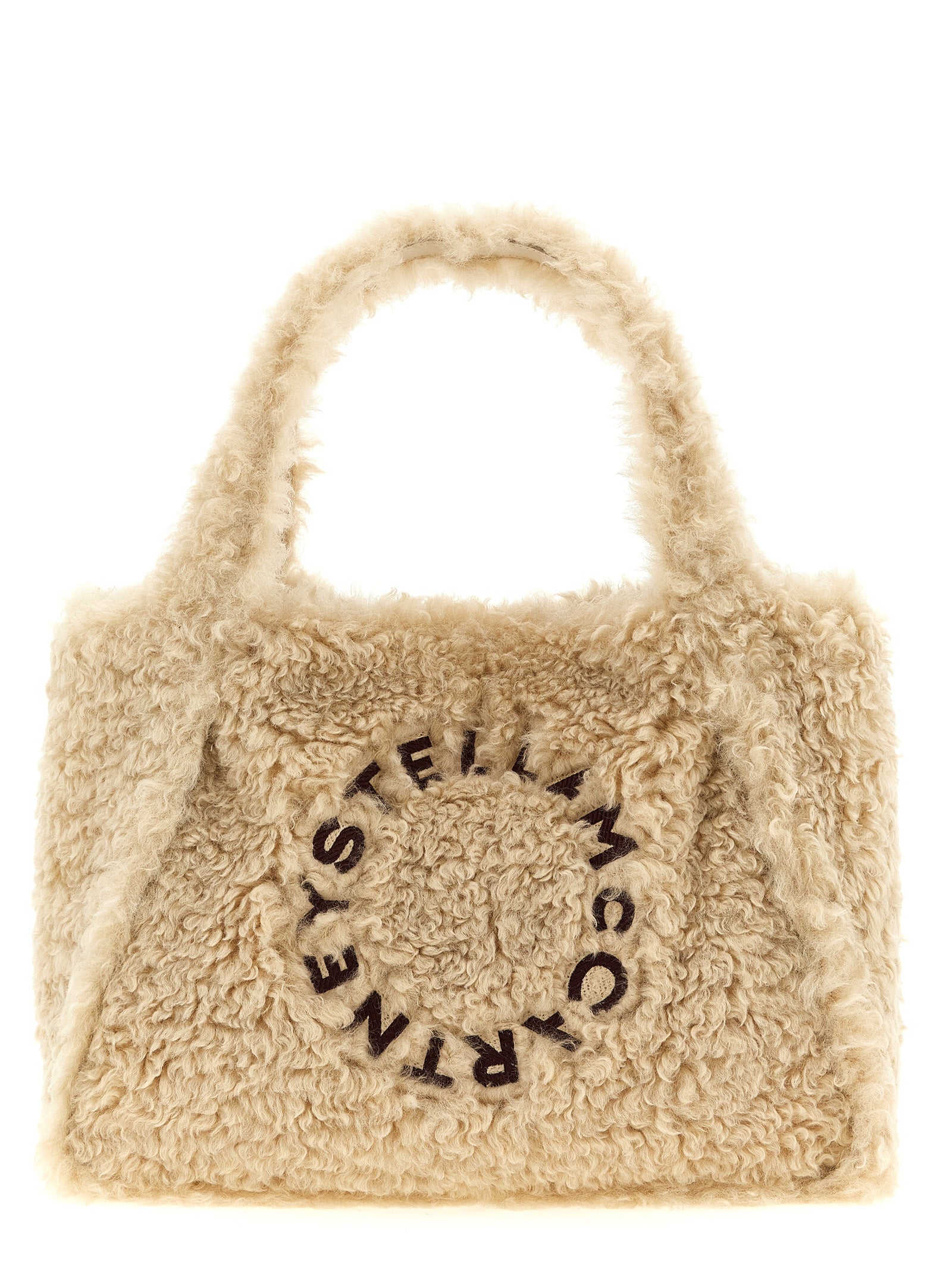 Stella Mccartney Shearling Logo Shopping Bag
