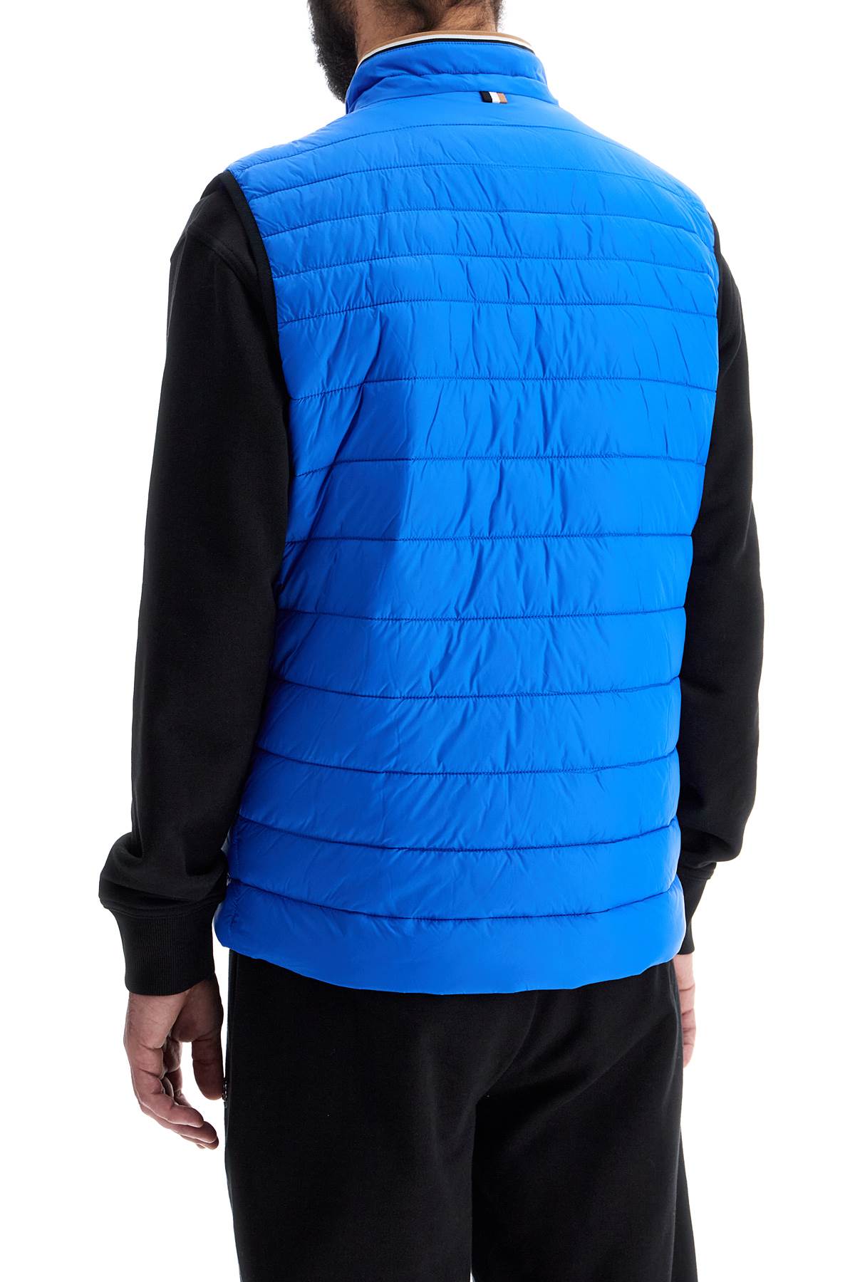 Boss Bright Blue Quilted Gilet With High Collar And Zip