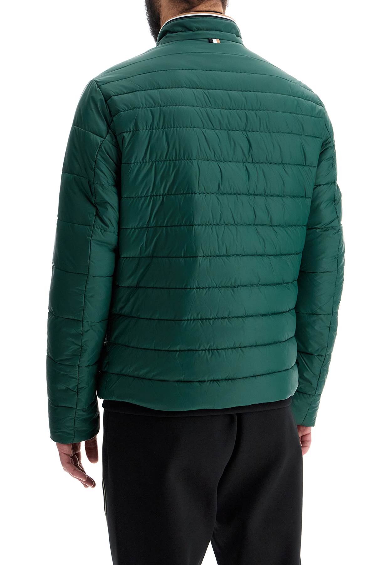 Boss Green Down Jacket With High Collar Regular Fit And Zip