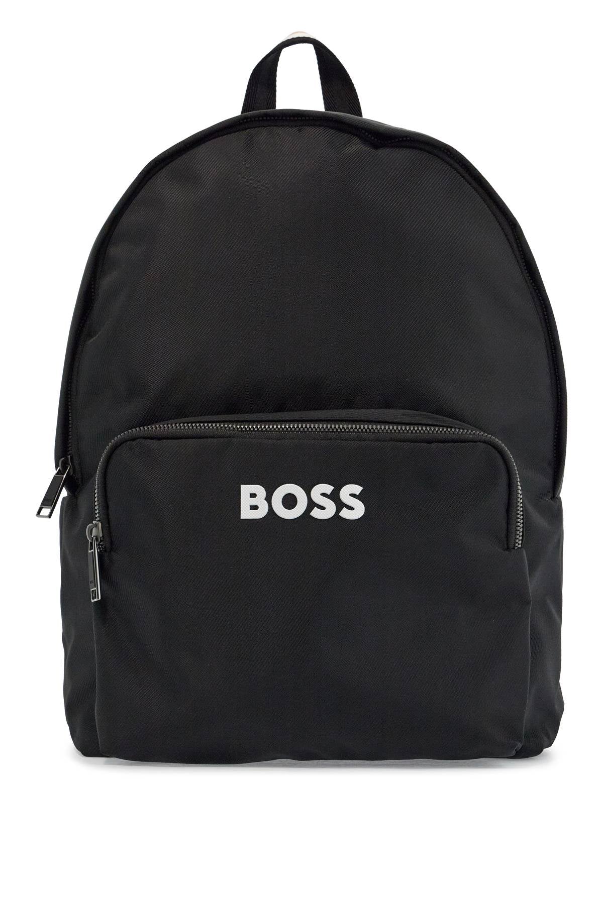 Boss Elegant And Functional Black Backpack In Rpl With Front Pocket Catch_3