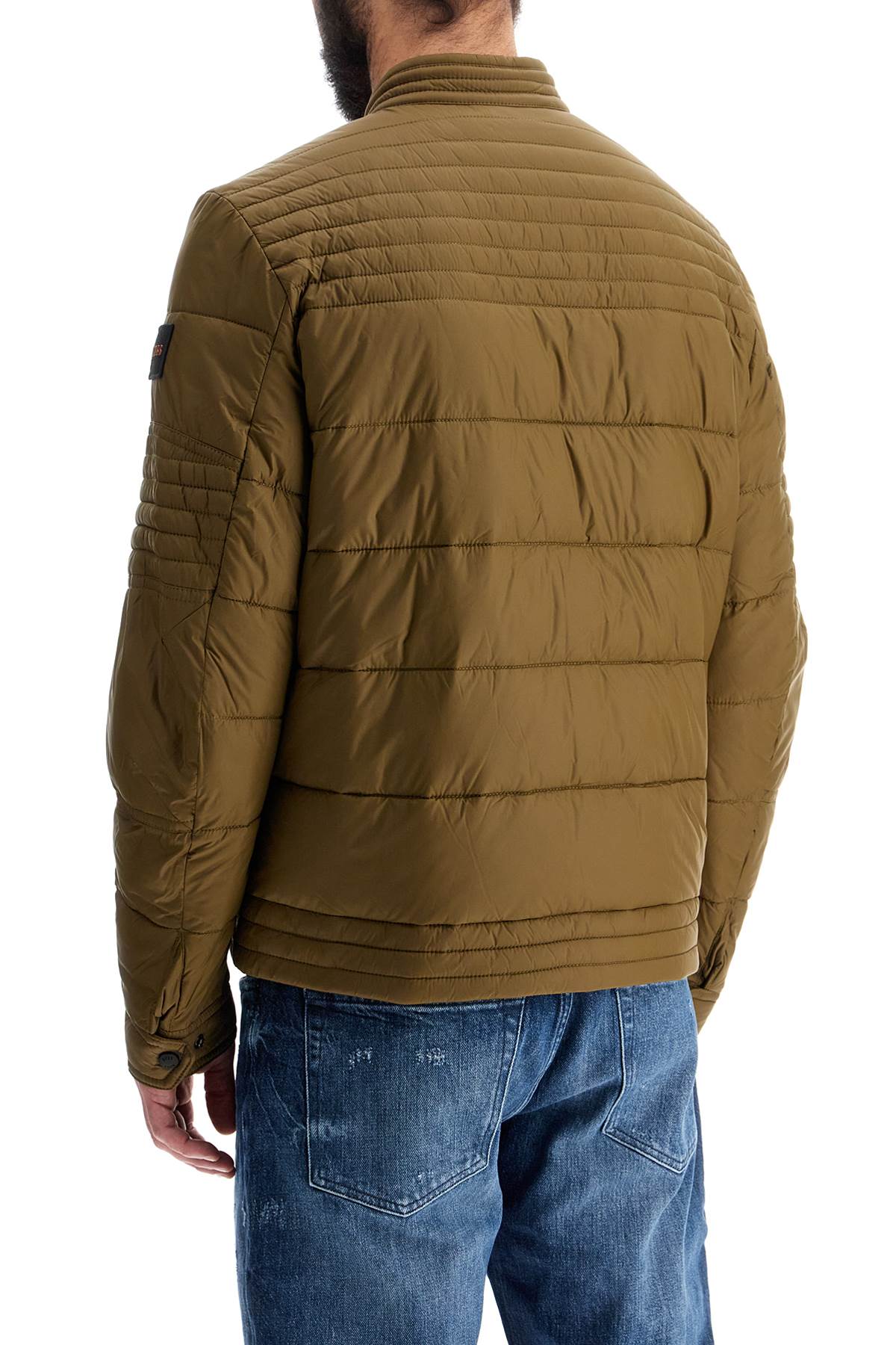 Boss Green Down Jacket With High Collar For Men