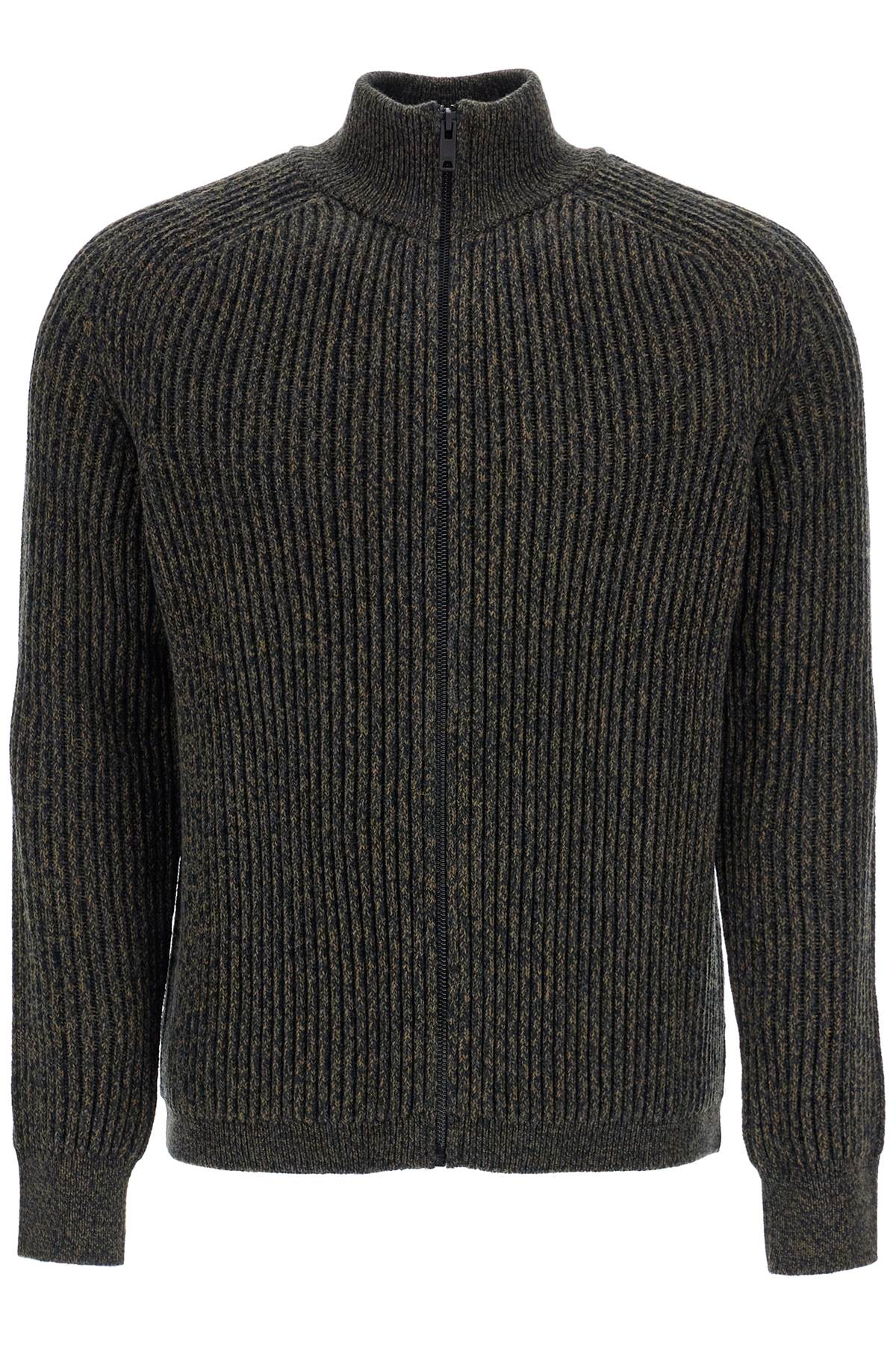 Boss Regular Fit Green High Neck Sweater In Wool And Polyacrylic