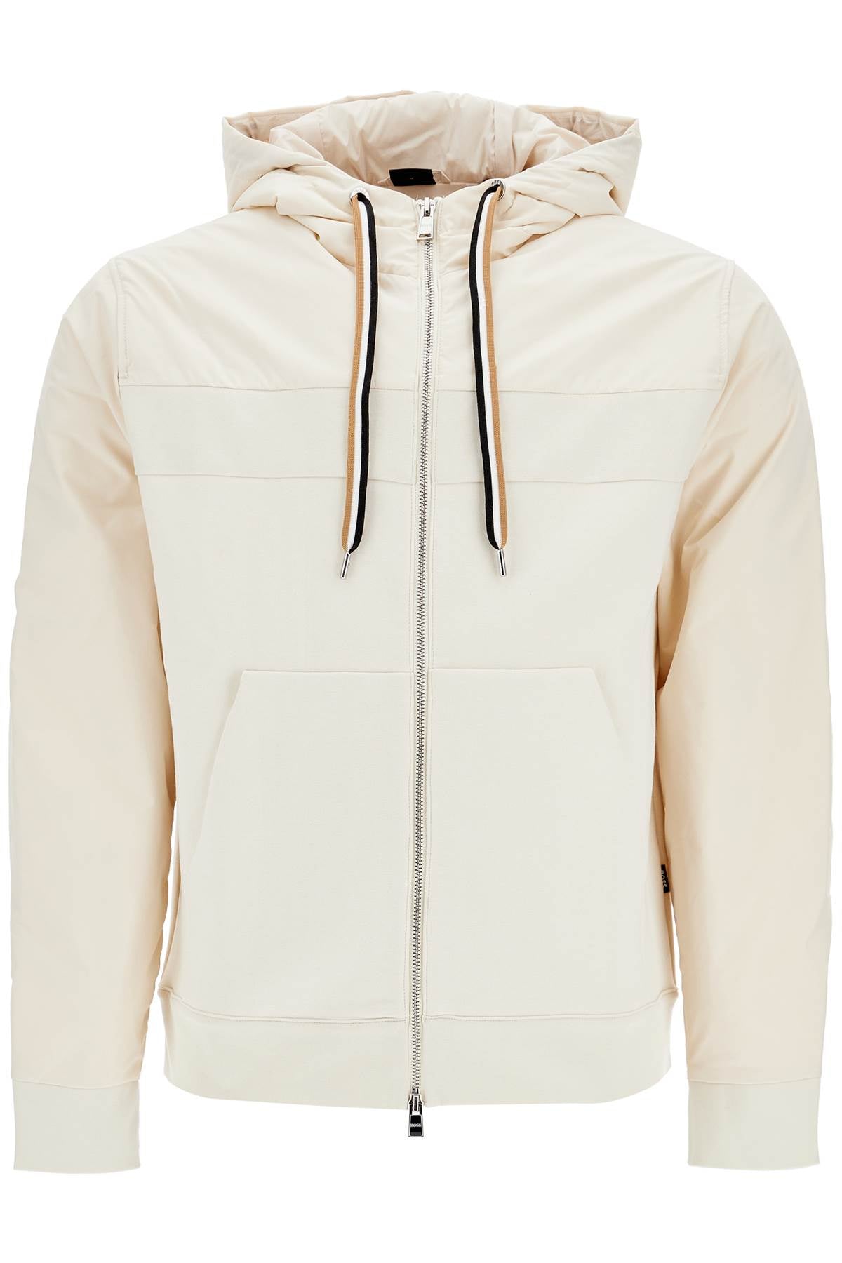 Boss White Slim Fit Zip-Up Hoodie