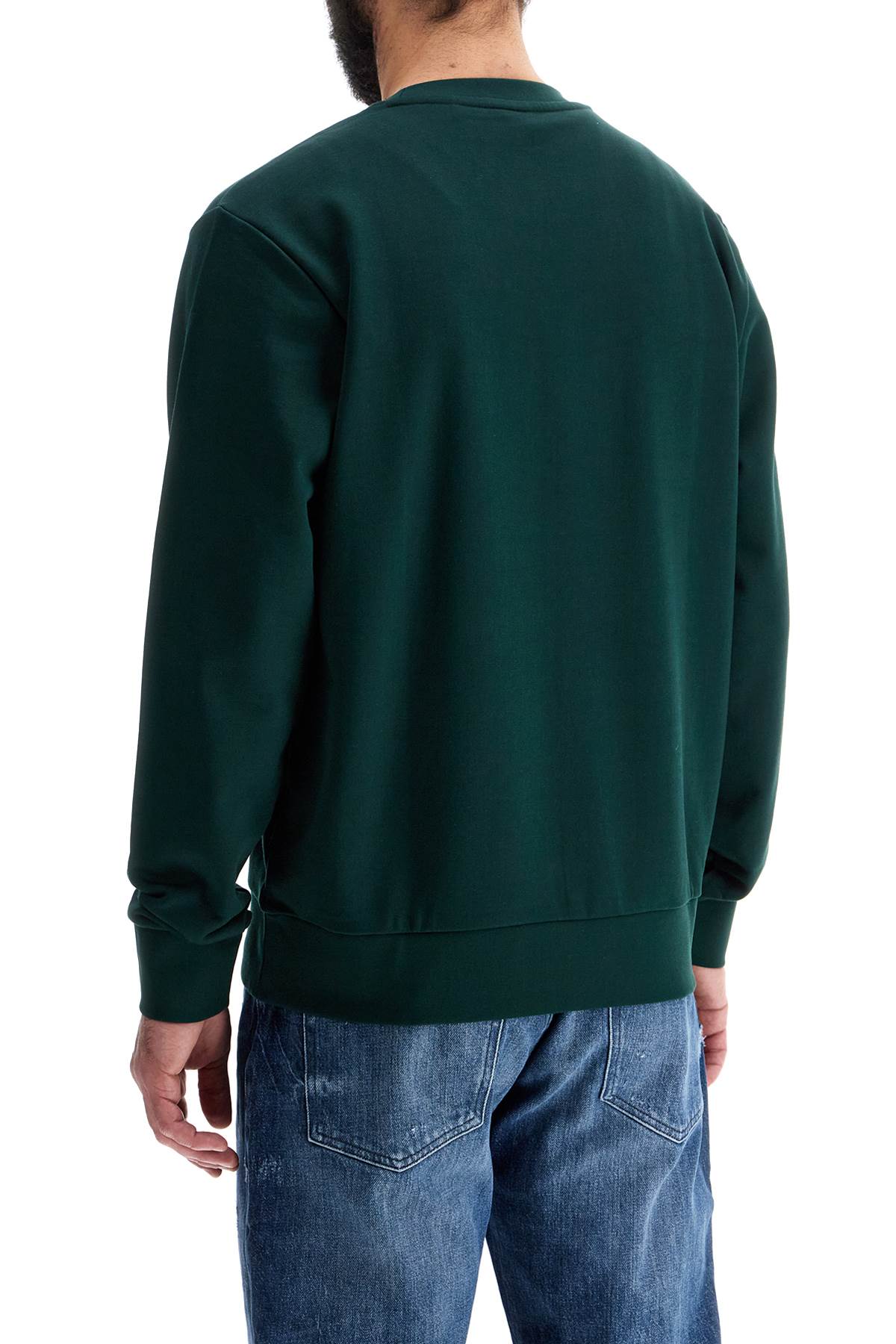 Boss Green Crew Neck Cotton Sweatshirt With Long Sleeves