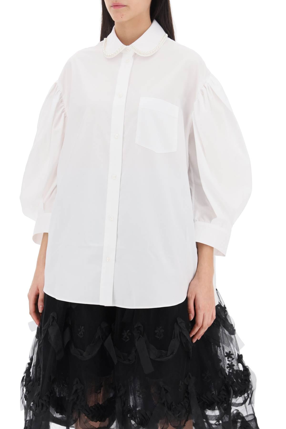 Simone Rocha Puff Sleeve Shirt With Embellishment