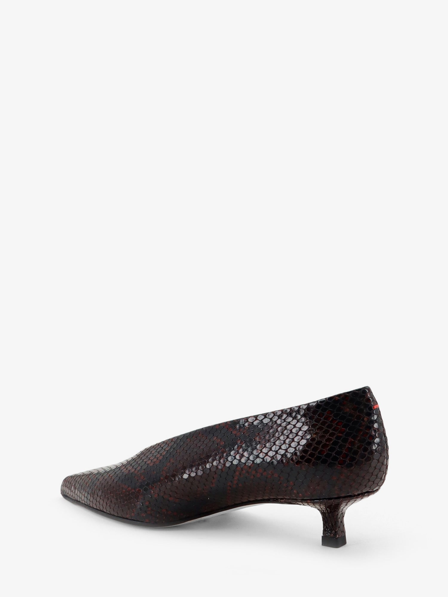 Aeyde Clara Leather Décollete With Python Motif