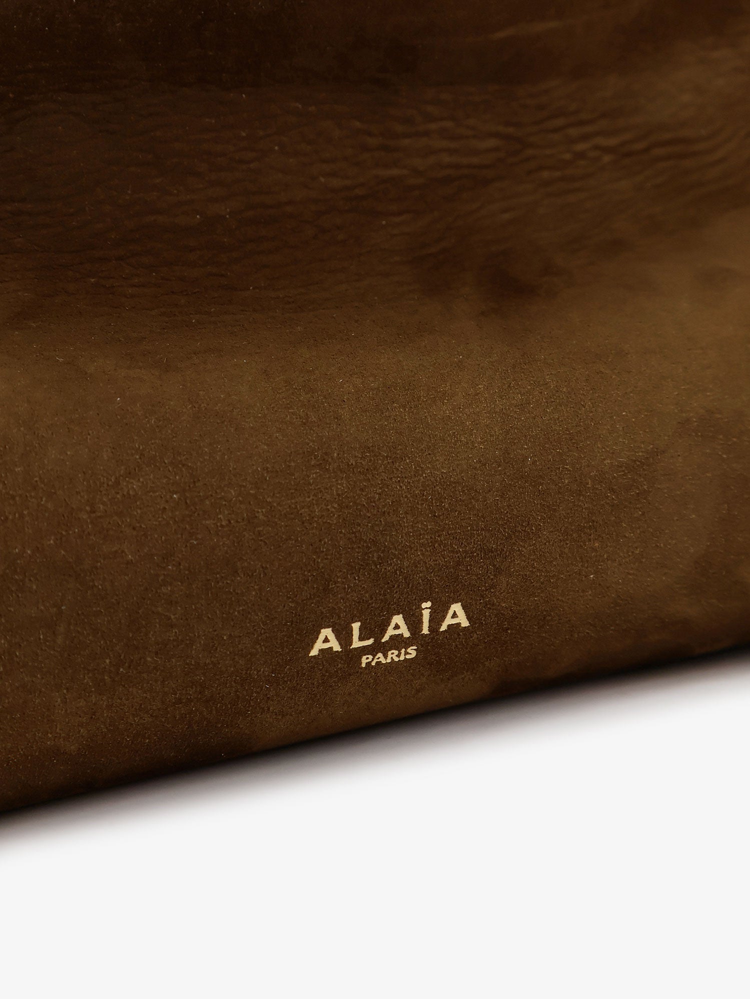 Alaïa East West Leather Shoulder Bag With Engraved Logo Lettering