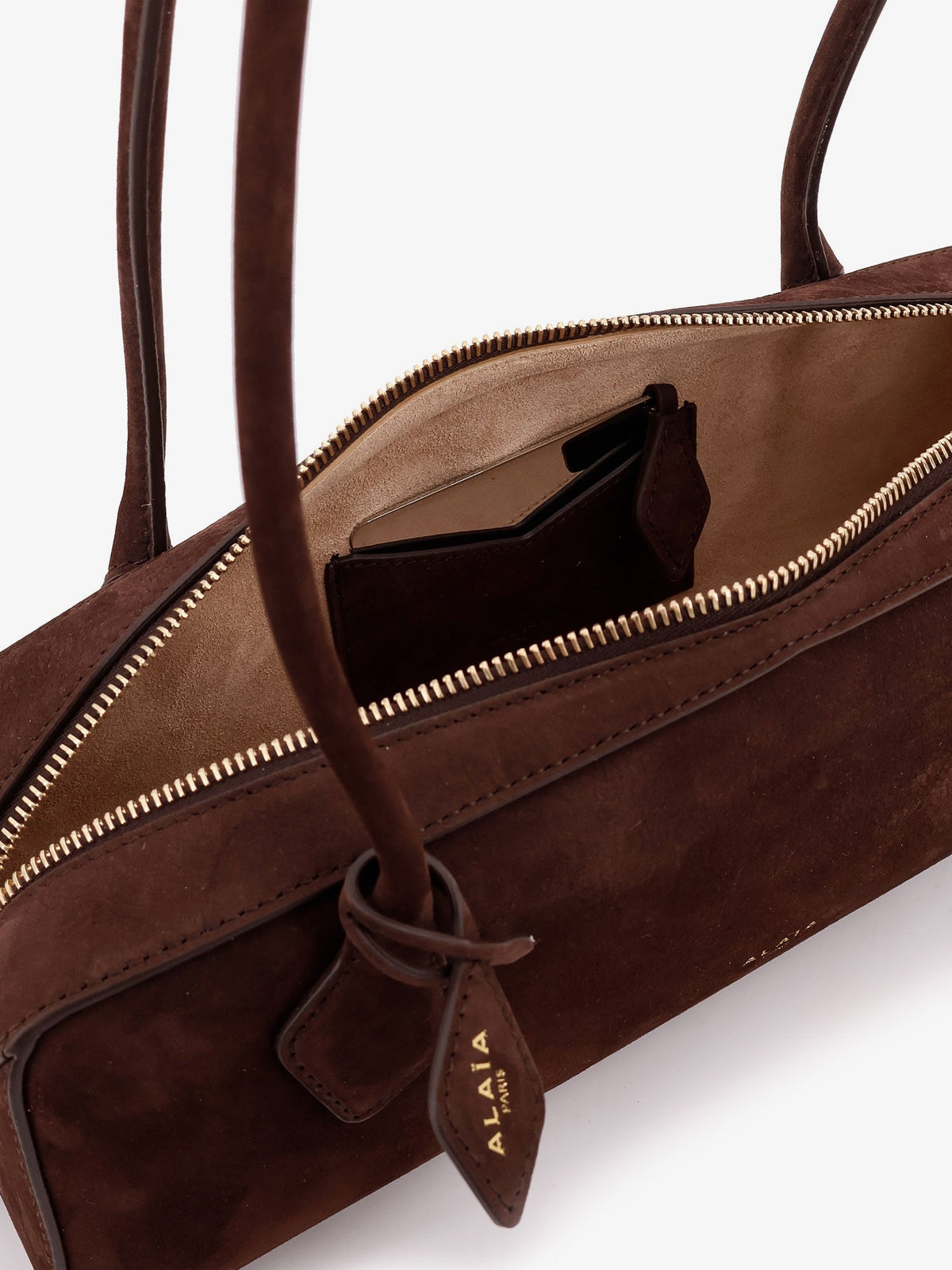 Alaïa Teckel Medium Suede Shoulder Bag
