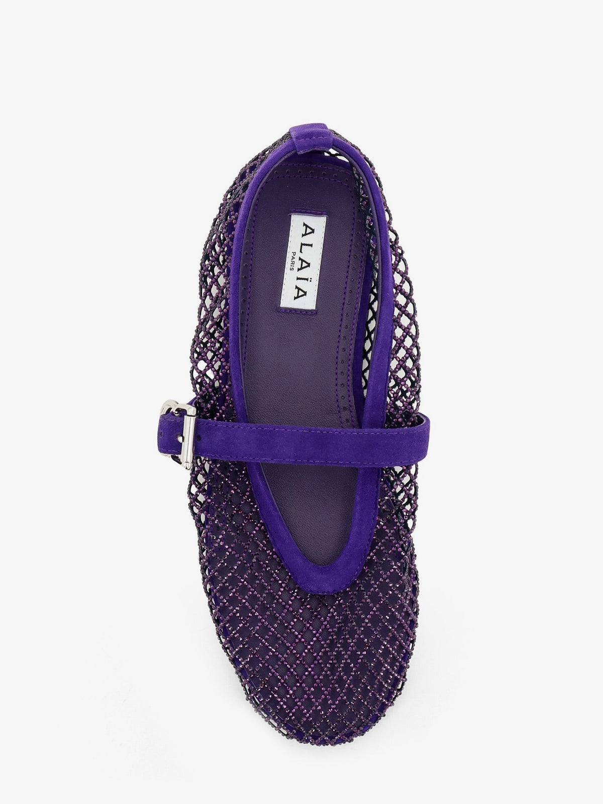 Alaïa Ballerine Flat Mesh Ballerinas With Rhinestone Detail