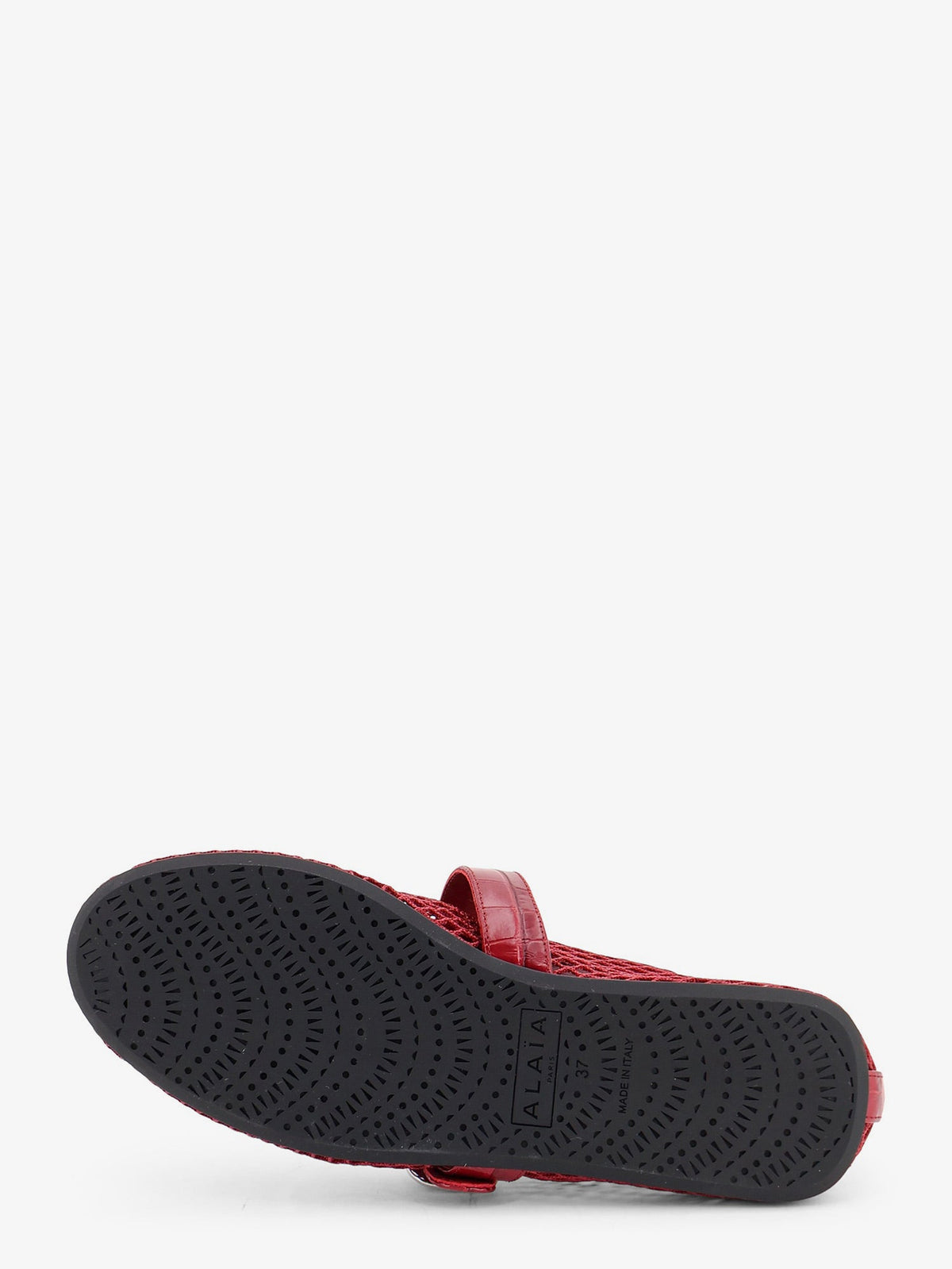 Alaïa Flat Leather Ballerinas With Crocodile Effect