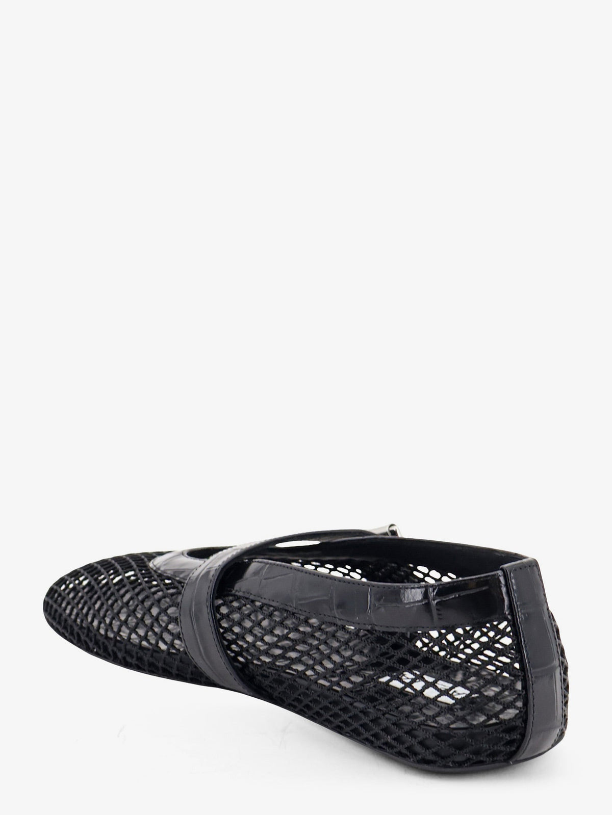 Alaïa Flat Leather Ballerinas With Crocodile Effect