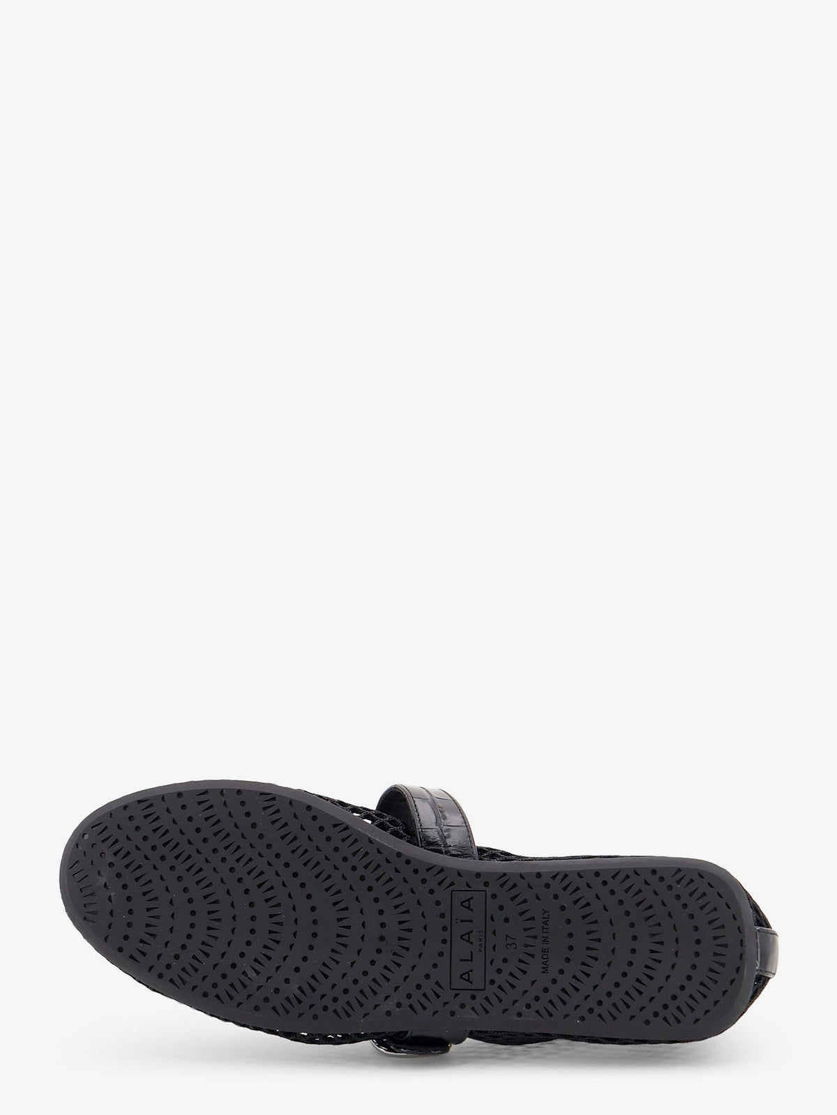 Alaïa Flat Leather Ballerinas With Crocodile Effect