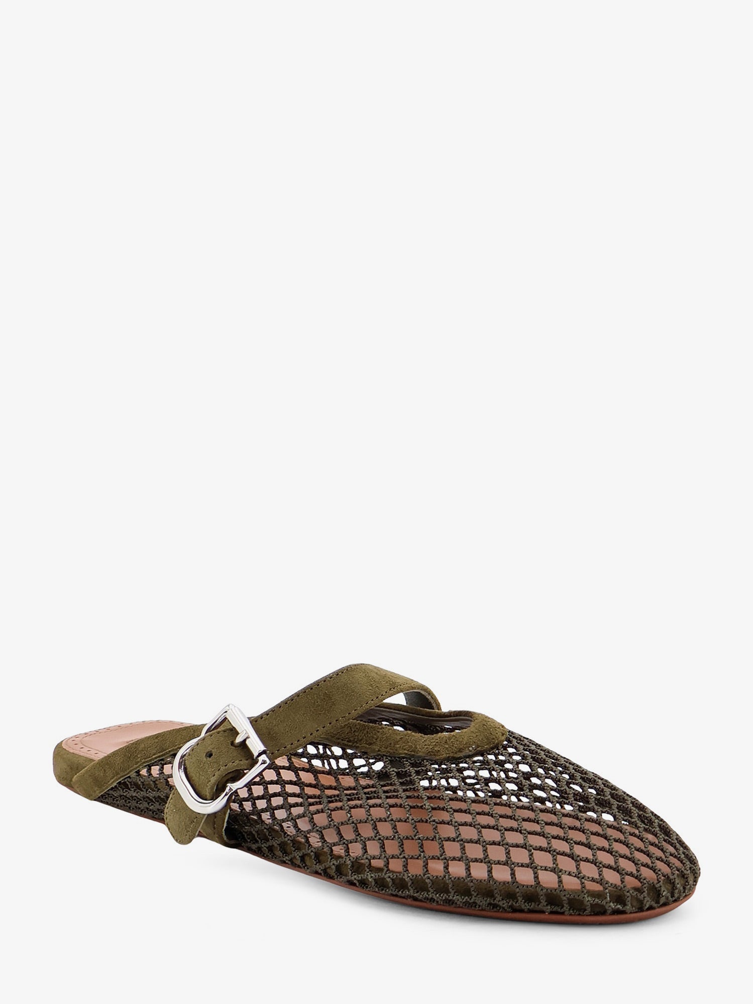 Alaïa Fishnet Mesh And Leather Sandals