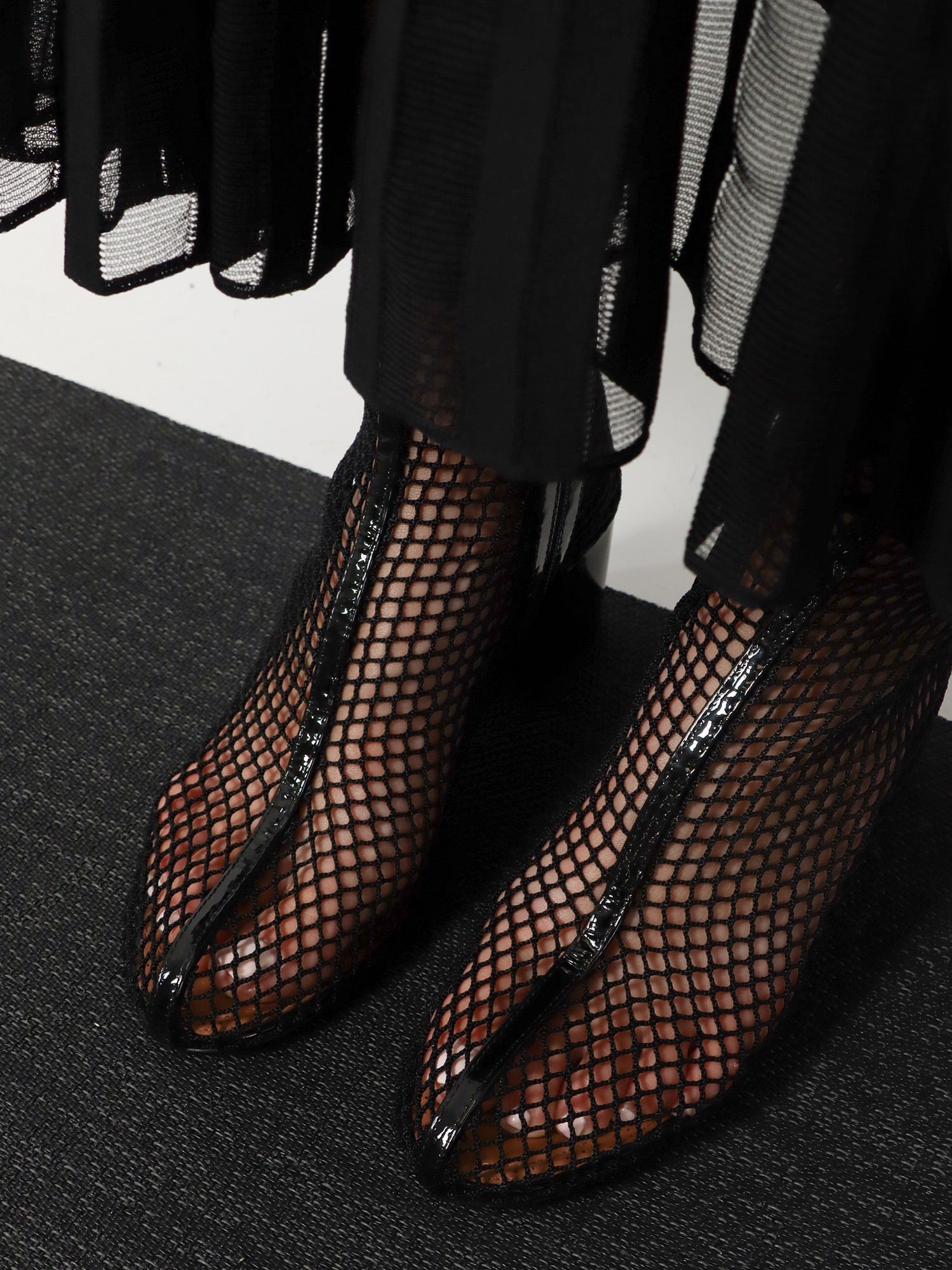 Alaïa 55 Mesh And Patent Leather Boots