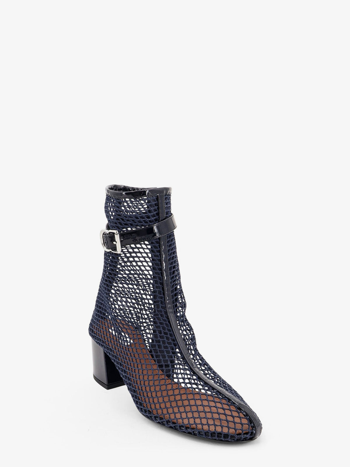 Alaïa Fishnet 55 Mesh And Patent Leather Boots