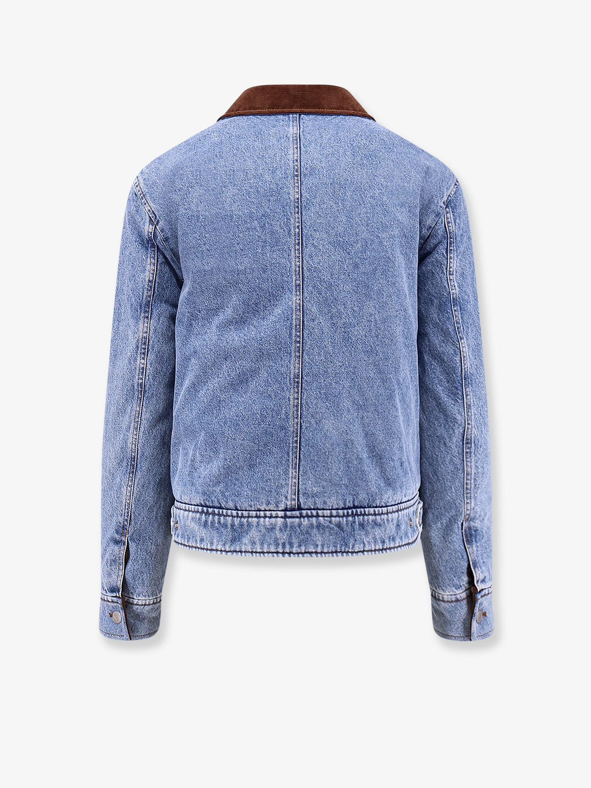 AMI Paris Ami De Coeur Padded Denim Jacket With Zip