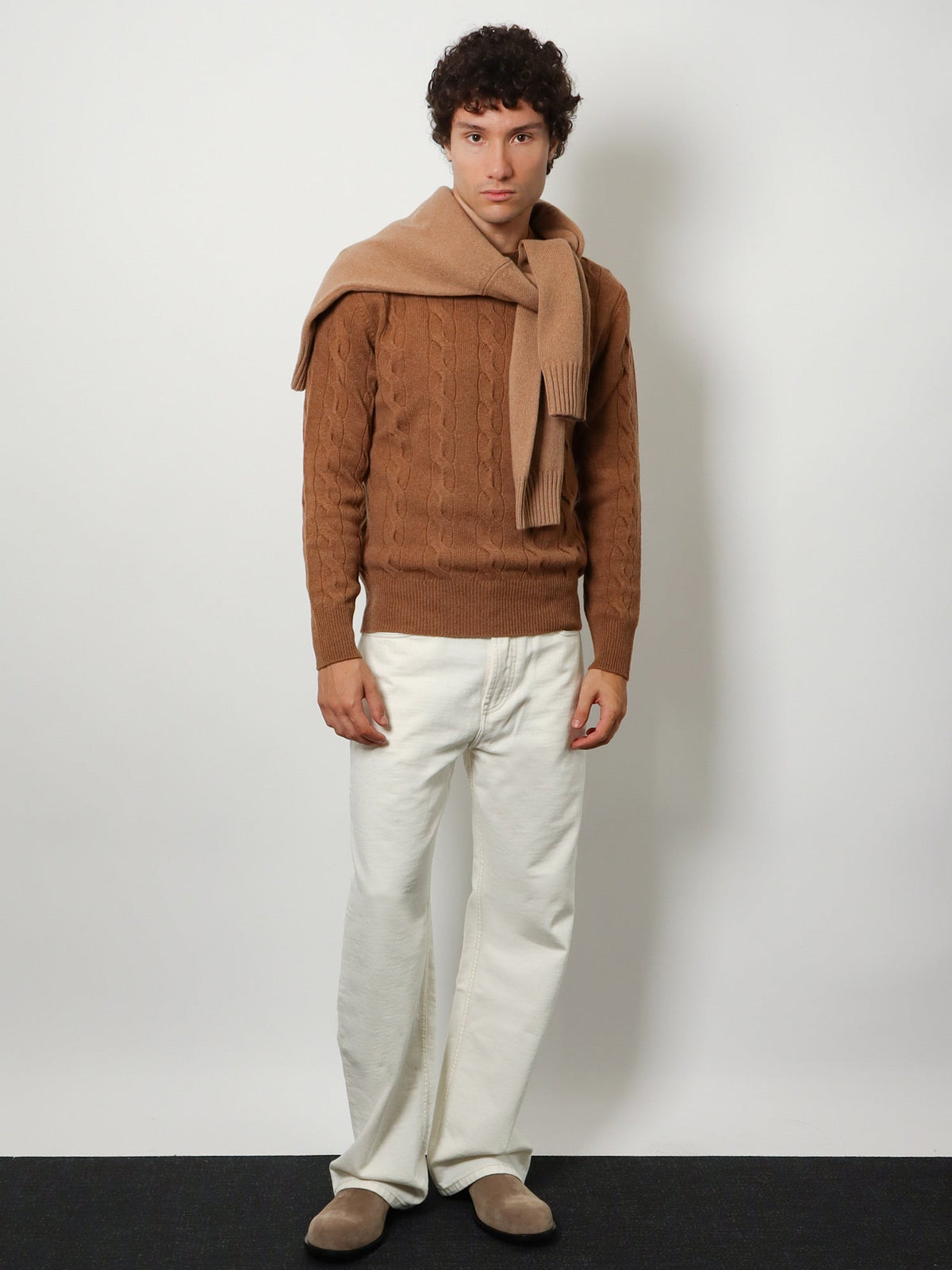 AMI Paris Braided Knit Wool Sweater