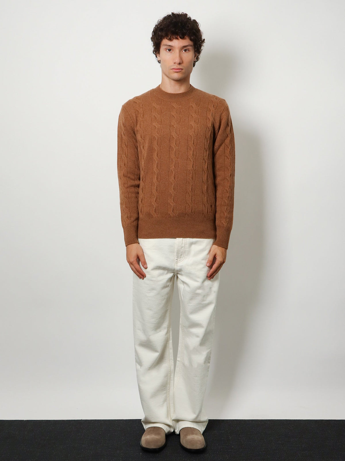 AMI Paris Braided Knit Wool Sweater