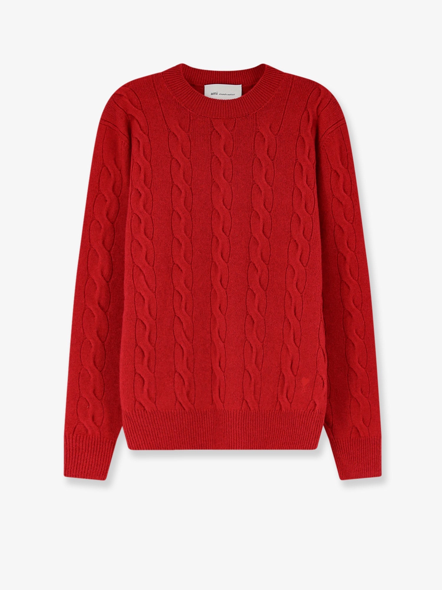 AMI Paris Wool Sweater With Cable Knit