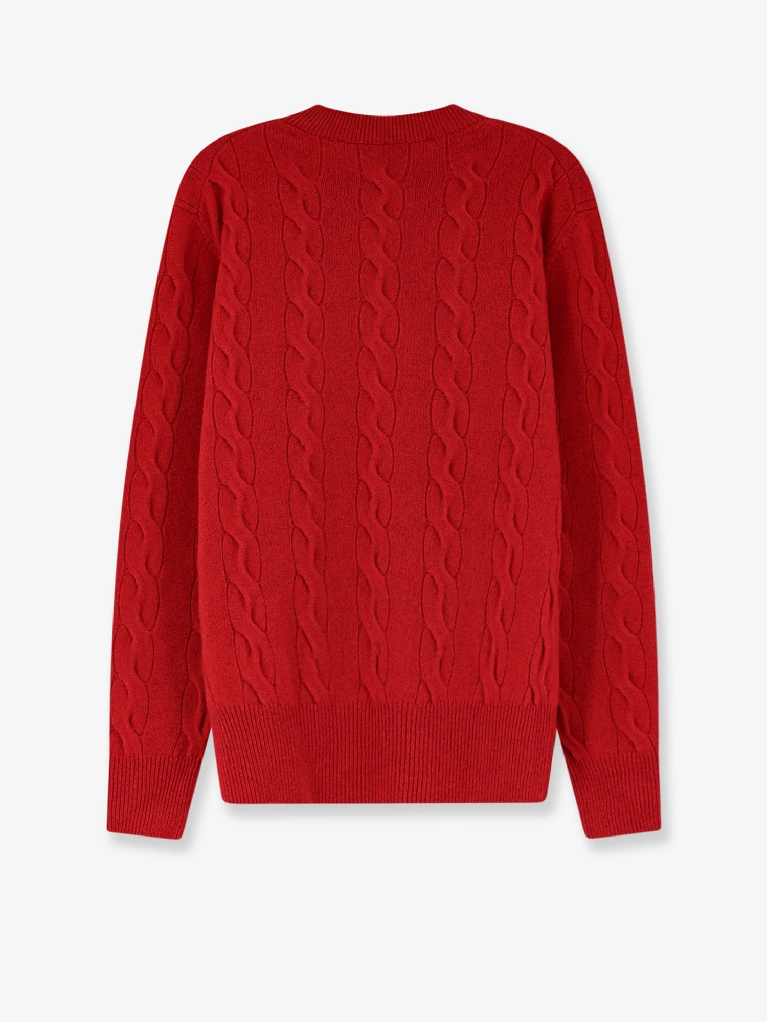AMI Paris Wool Sweater With Cable Knit