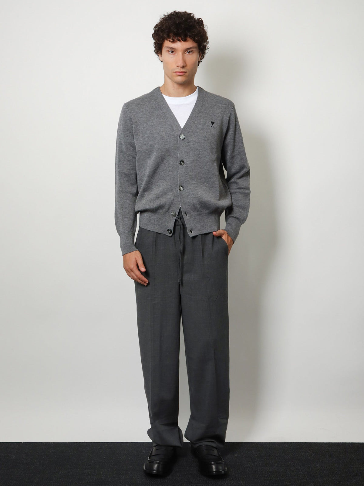 AMI Paris Virgin Wool Trousers With Elastic