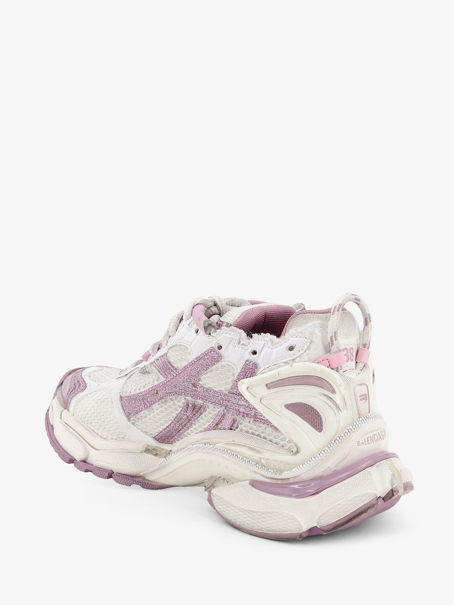 Balenciaga Runner Mesh Sneakers With Glitter Inserts