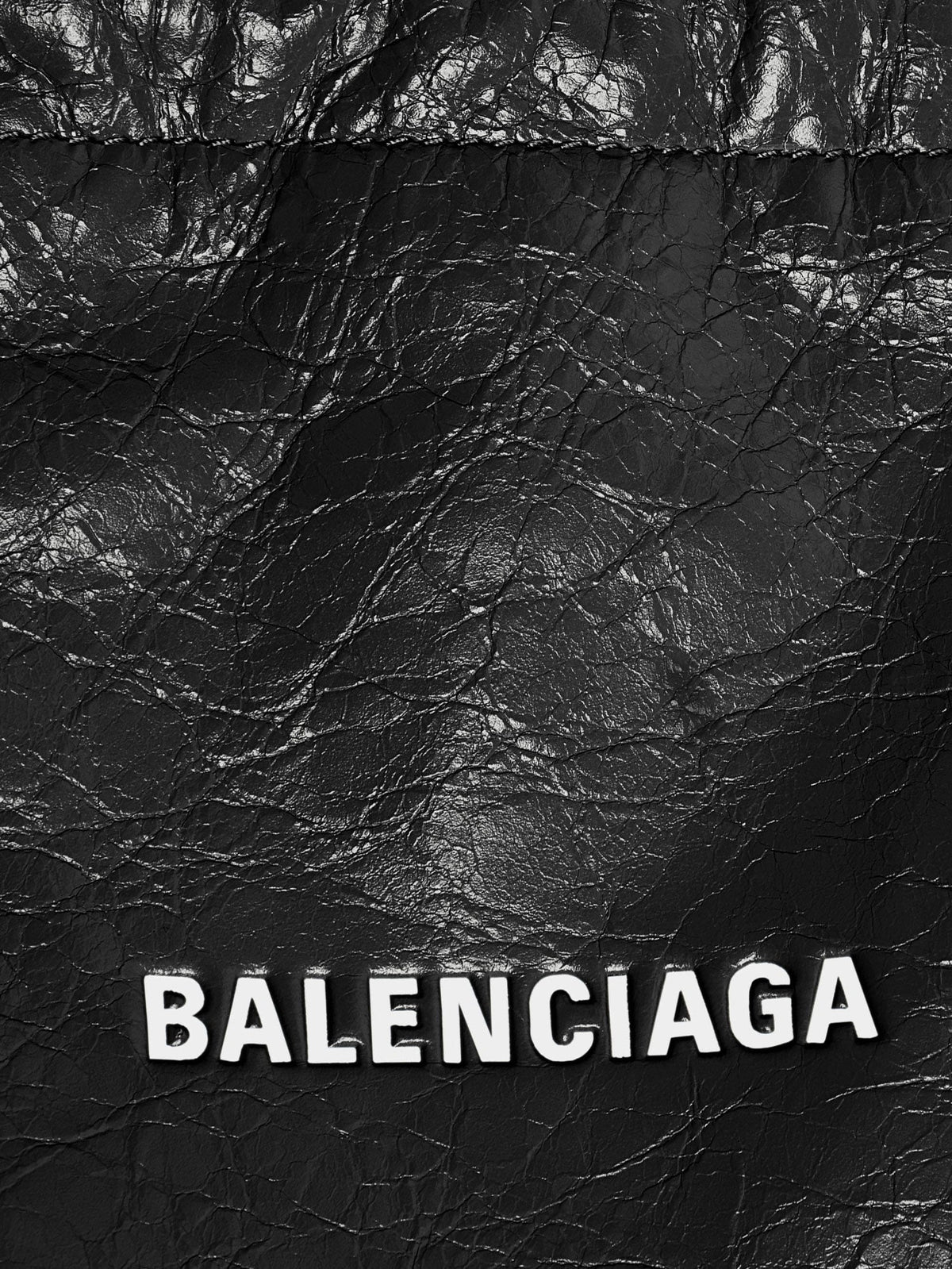 Balenciaga Leather Shopper Phone Holder With Lettering Logo On The Front