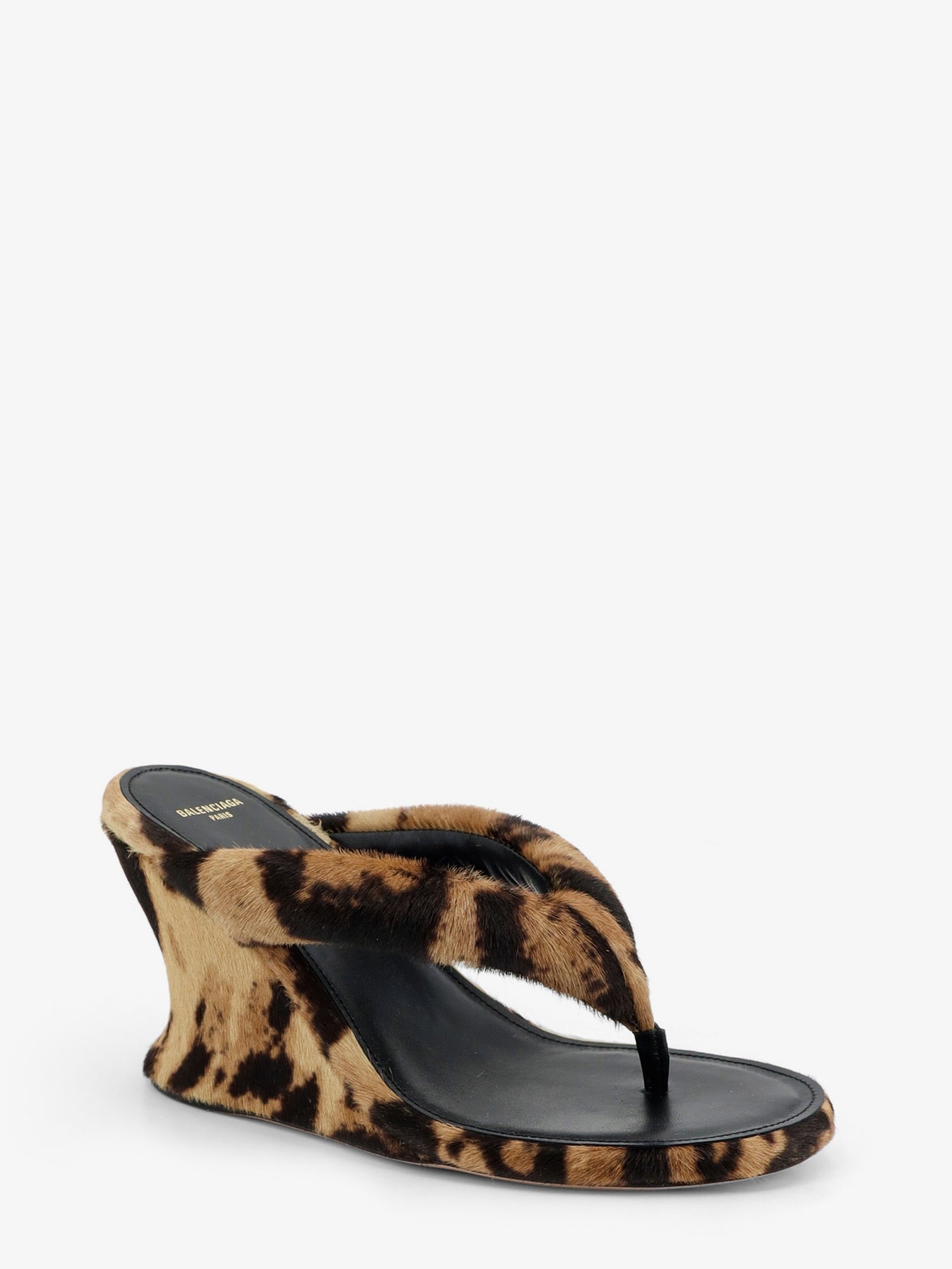 Balenciaga Gaeta Flip-flops With Ponyskin Wedge