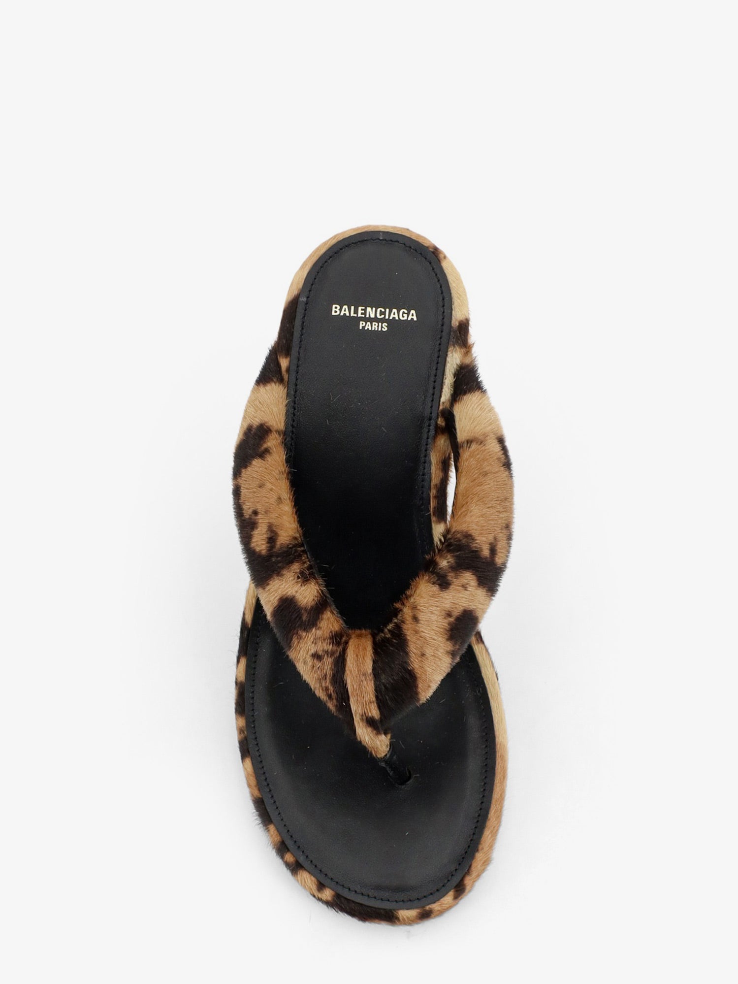 Balenciaga Gaeta Flip-flops With Ponyskin Wedge