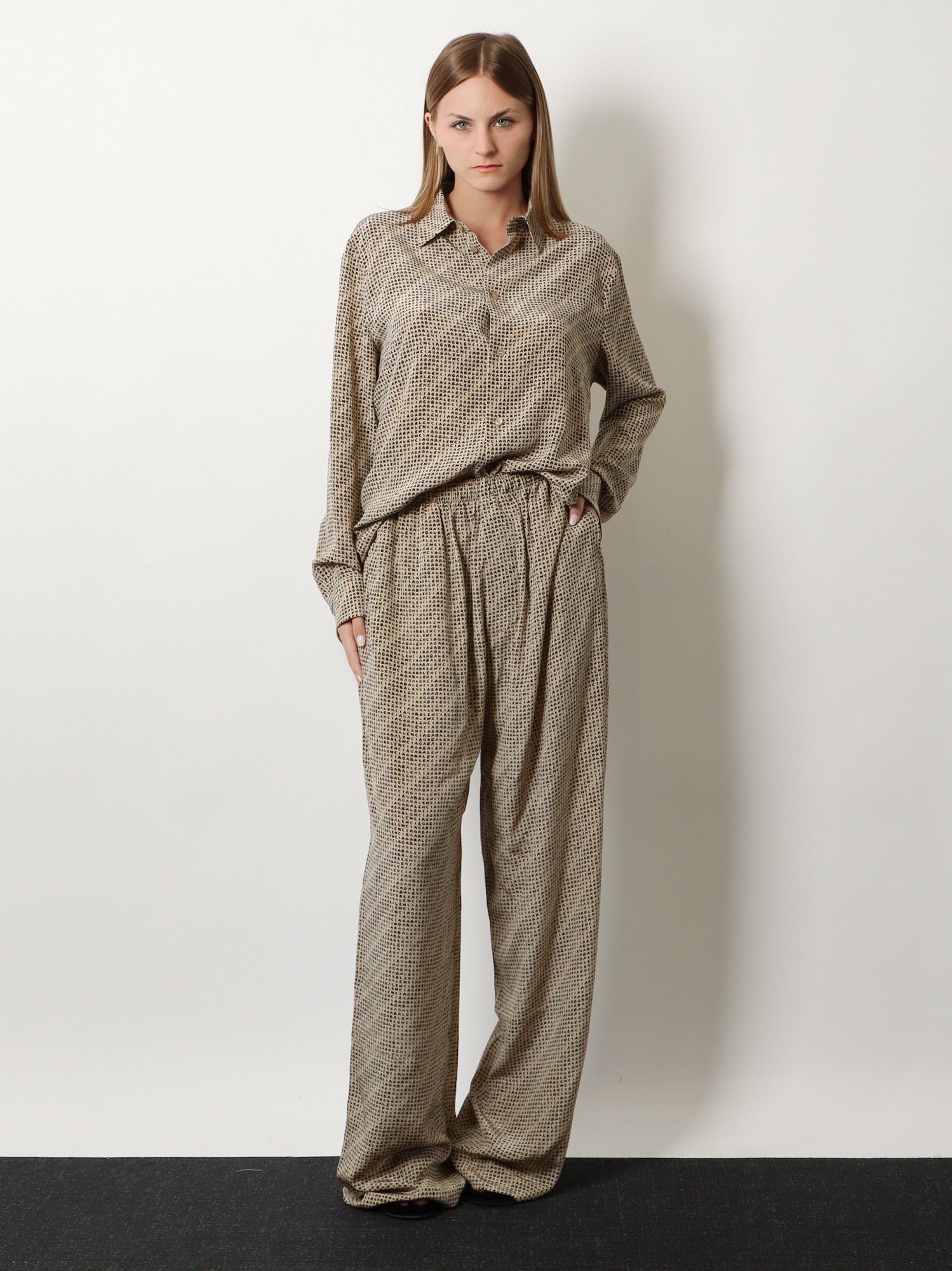 Balenciaga Monogram Silk Trousers