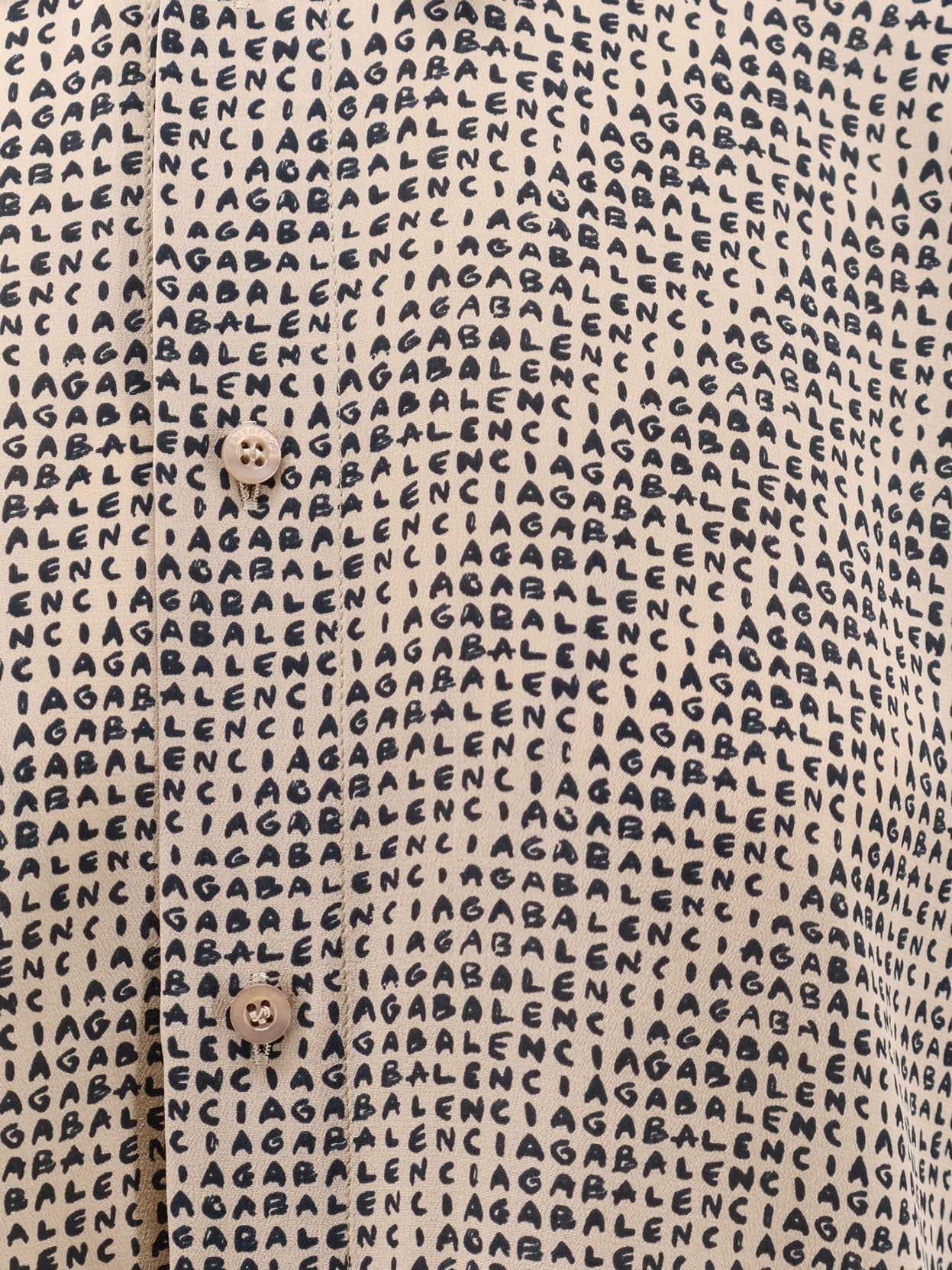 Balenciaga All Over Print Silk Shirt