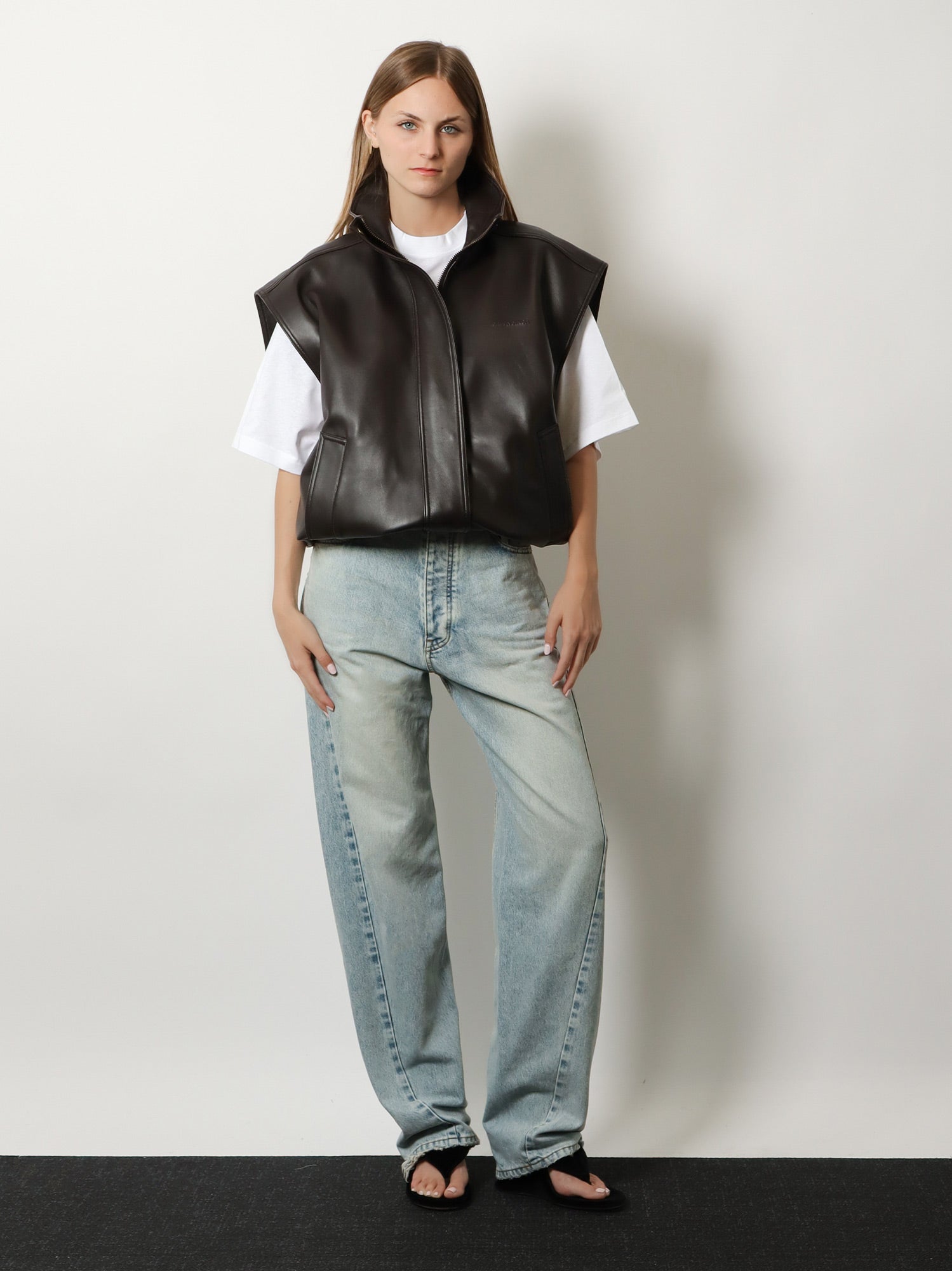 Balenciaga Giubbino In Pelle Smanicato