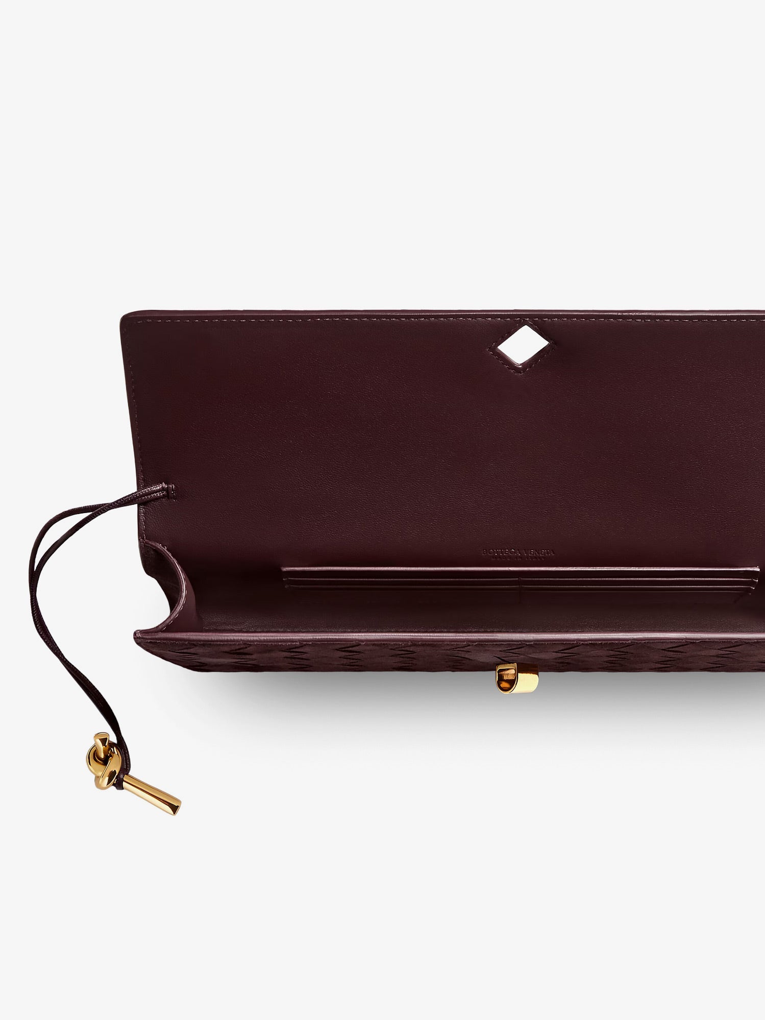 Bottega Veneta Andiamo Suede Clutch With Intrecciato Pattern