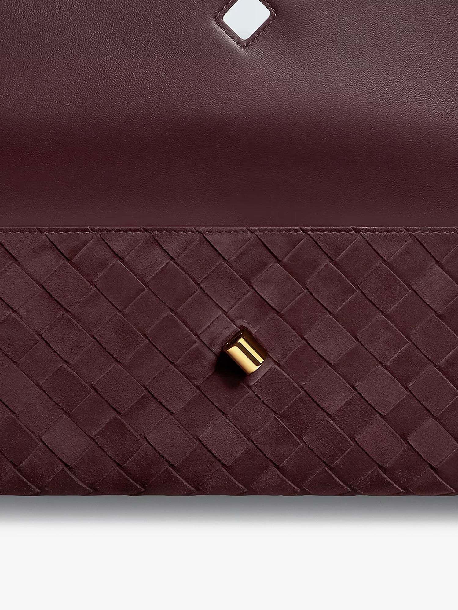 Bottega Veneta Andiamo Suede Clutch With Intrecciato Pattern