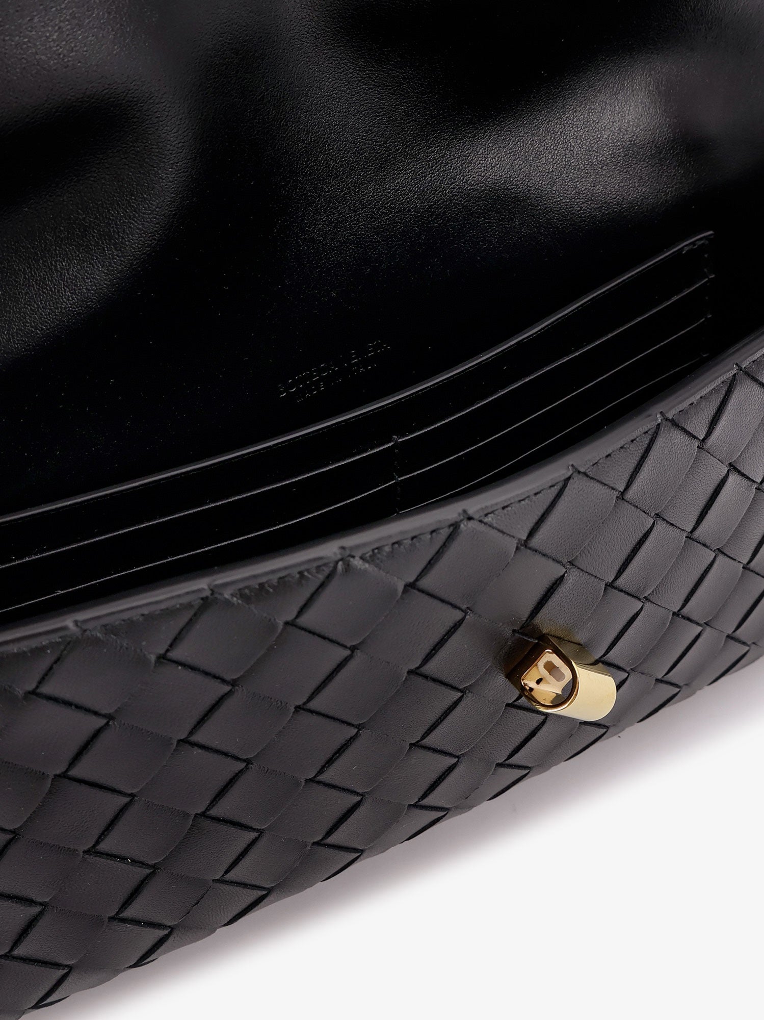 Bottega Veneta Andiamo Leather Clutch With Intrecciato Pattern