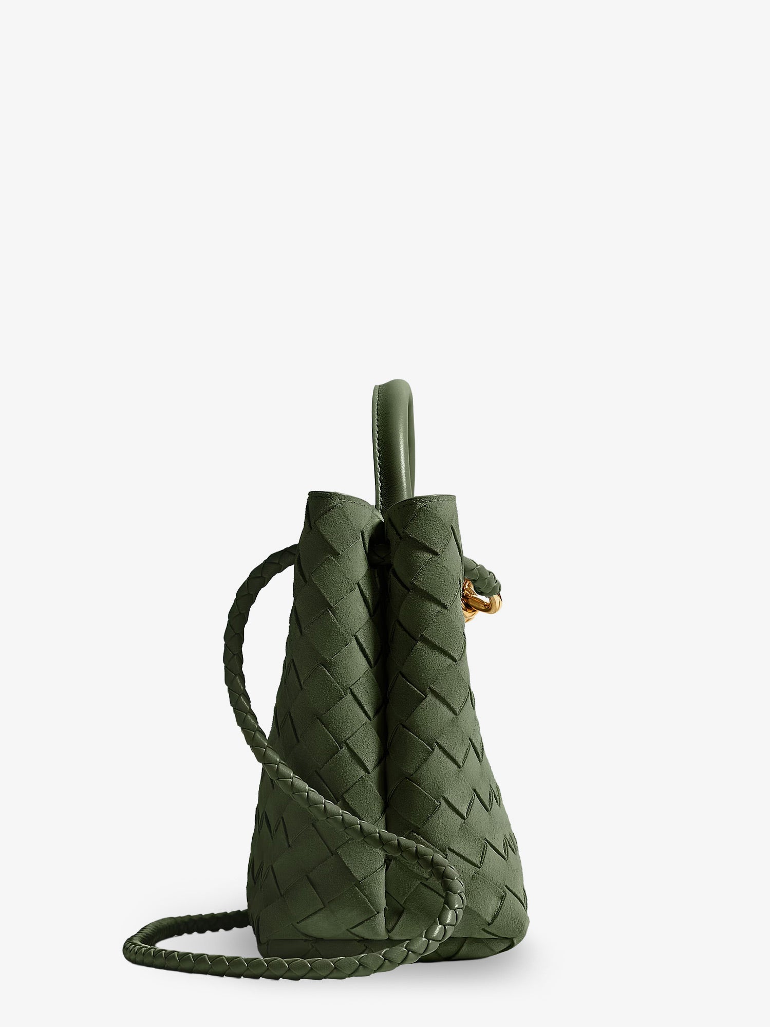 Bottega Veneta Small Andiamo Suede Handbag With Intrecciato Motif