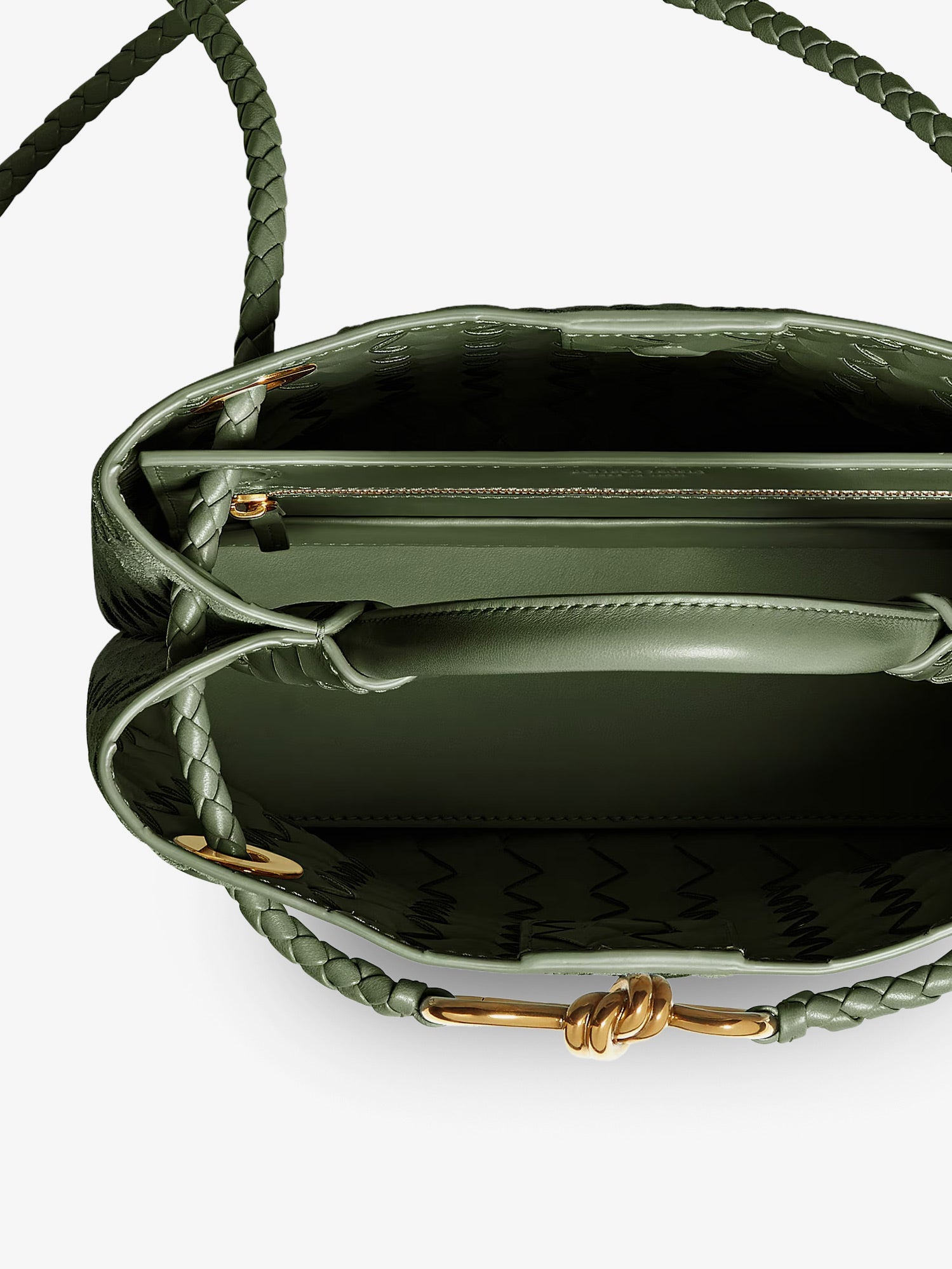 Bottega Veneta Small Andiamo Suede Handbag With Intrecciato Motif