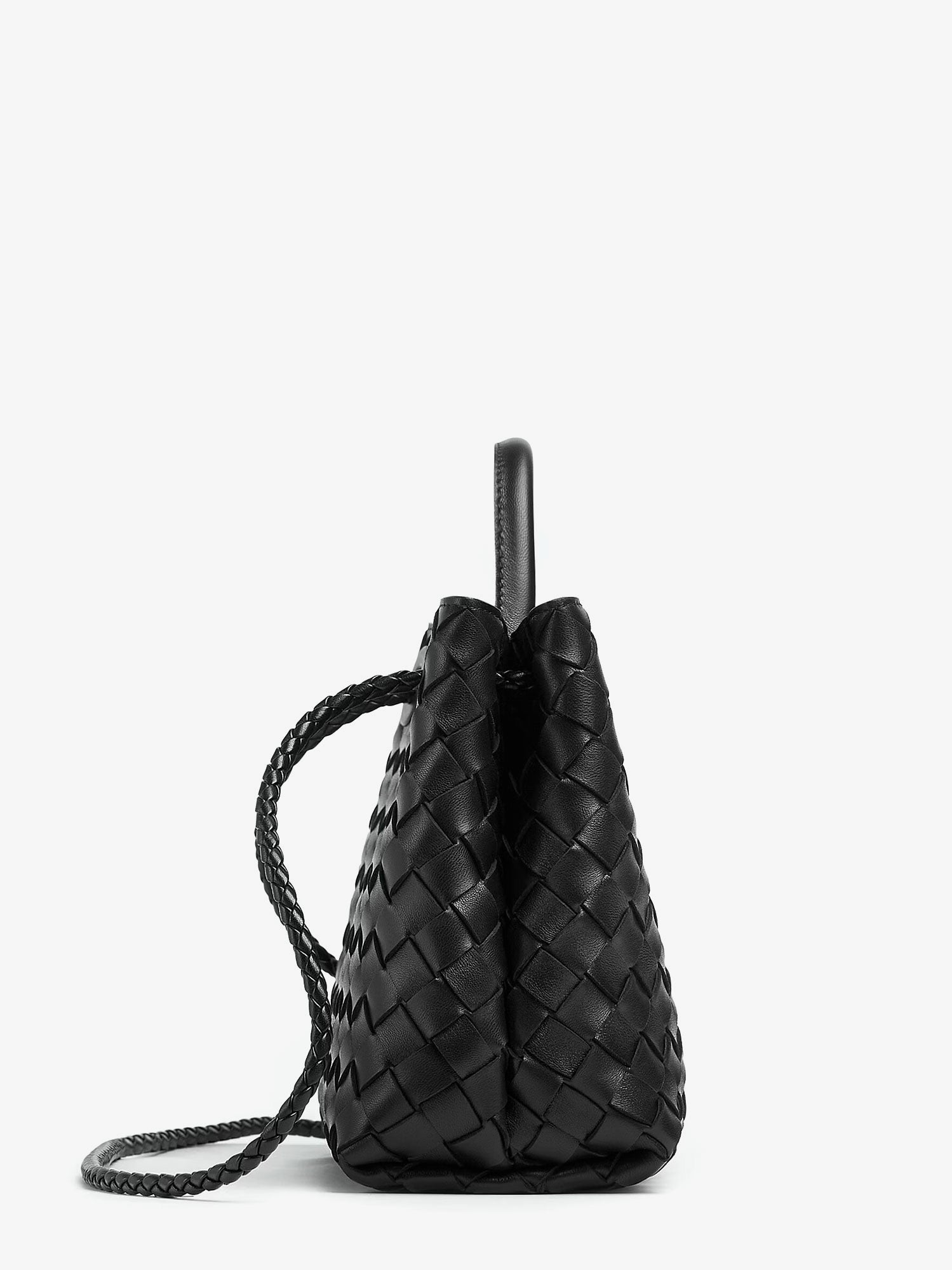 Bottega Veneta Andiamo Small Leather Crossbody Bag With Intrecciato Motif
