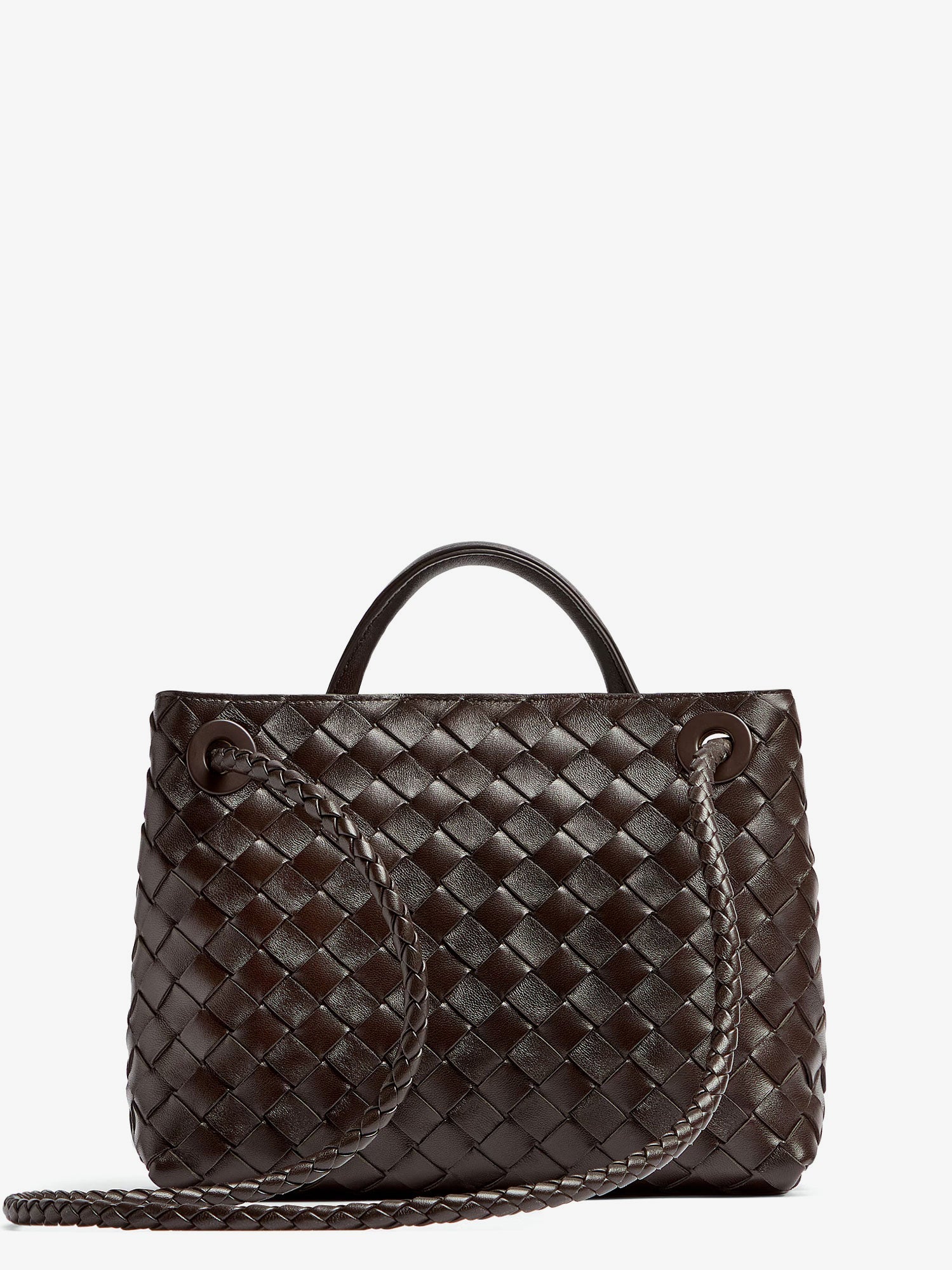 Bottega Veneta Andiamo Small Leather Crossbody Bag With Intrecciato Motif