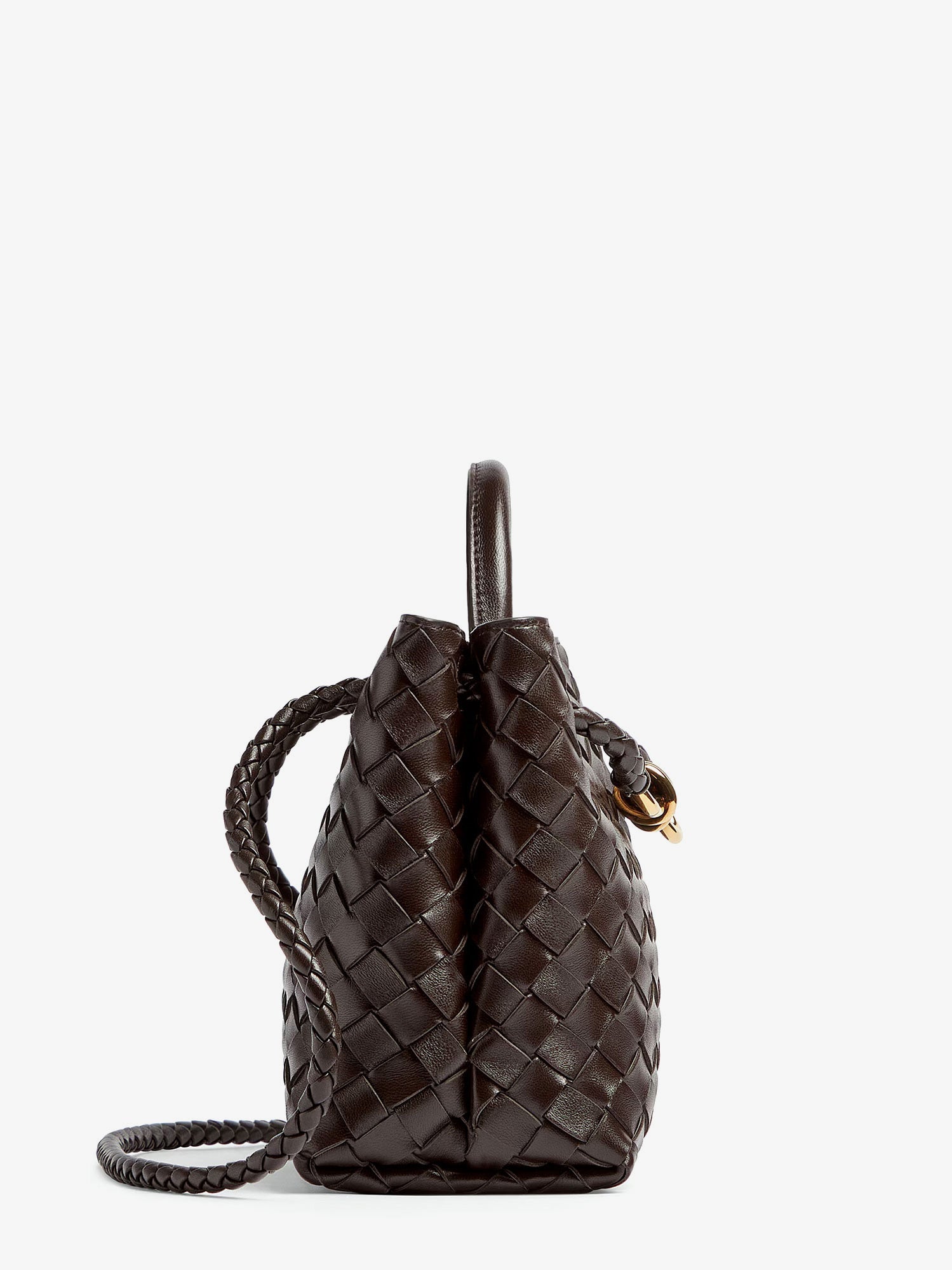Bottega Veneta Andiamo Small Leather Crossbody Bag With Intrecciato Motif